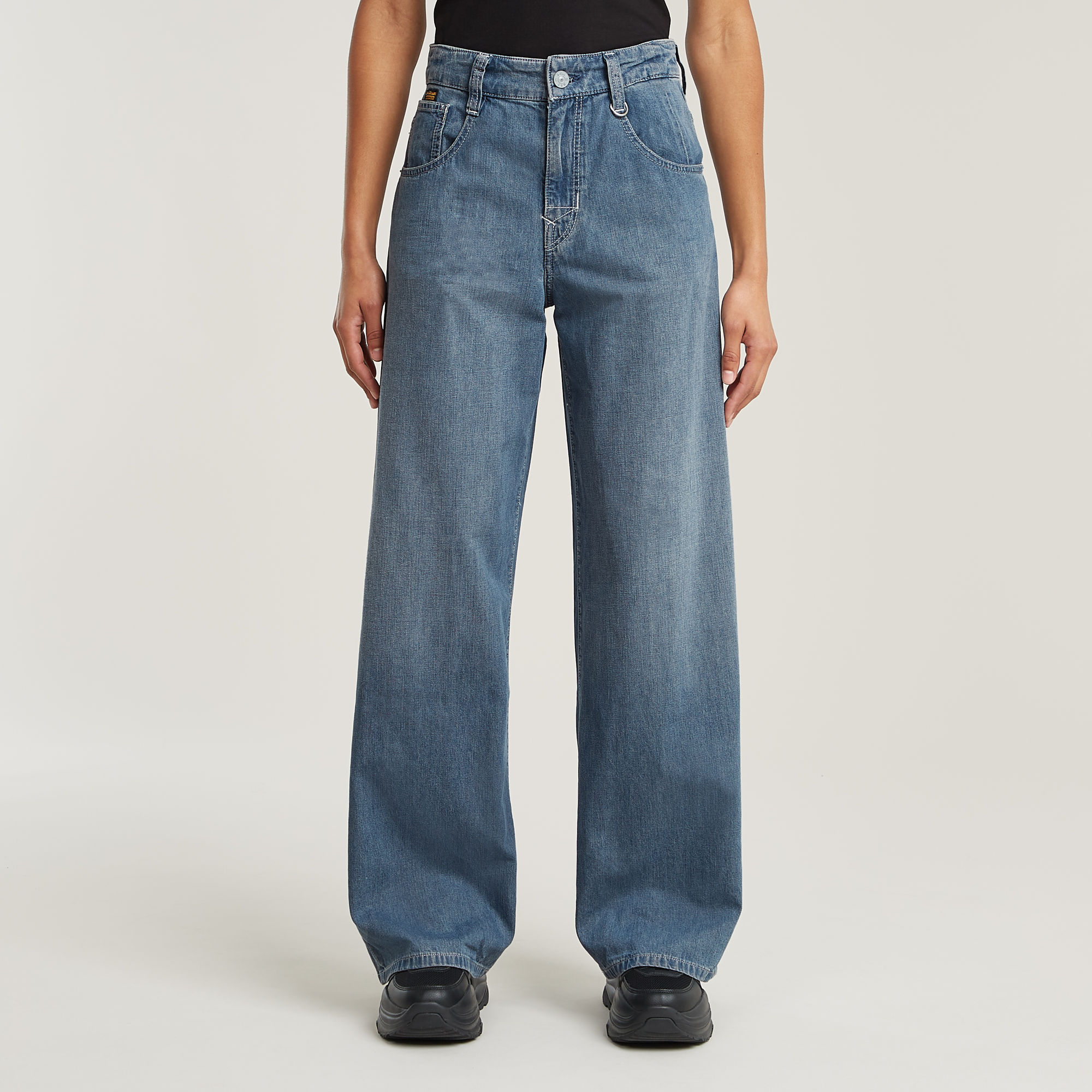 Thumbnail - Skater High Loose Jeans - Mittelblau - Damen