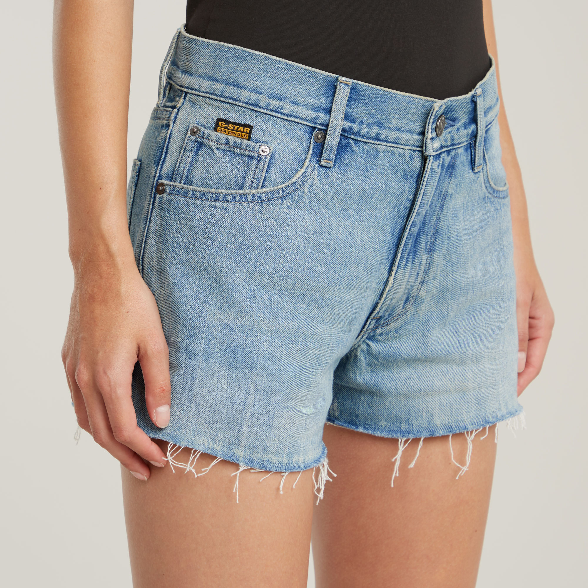 G-Star RAW True Raw Edge Denimshort Lichtblauw Dames