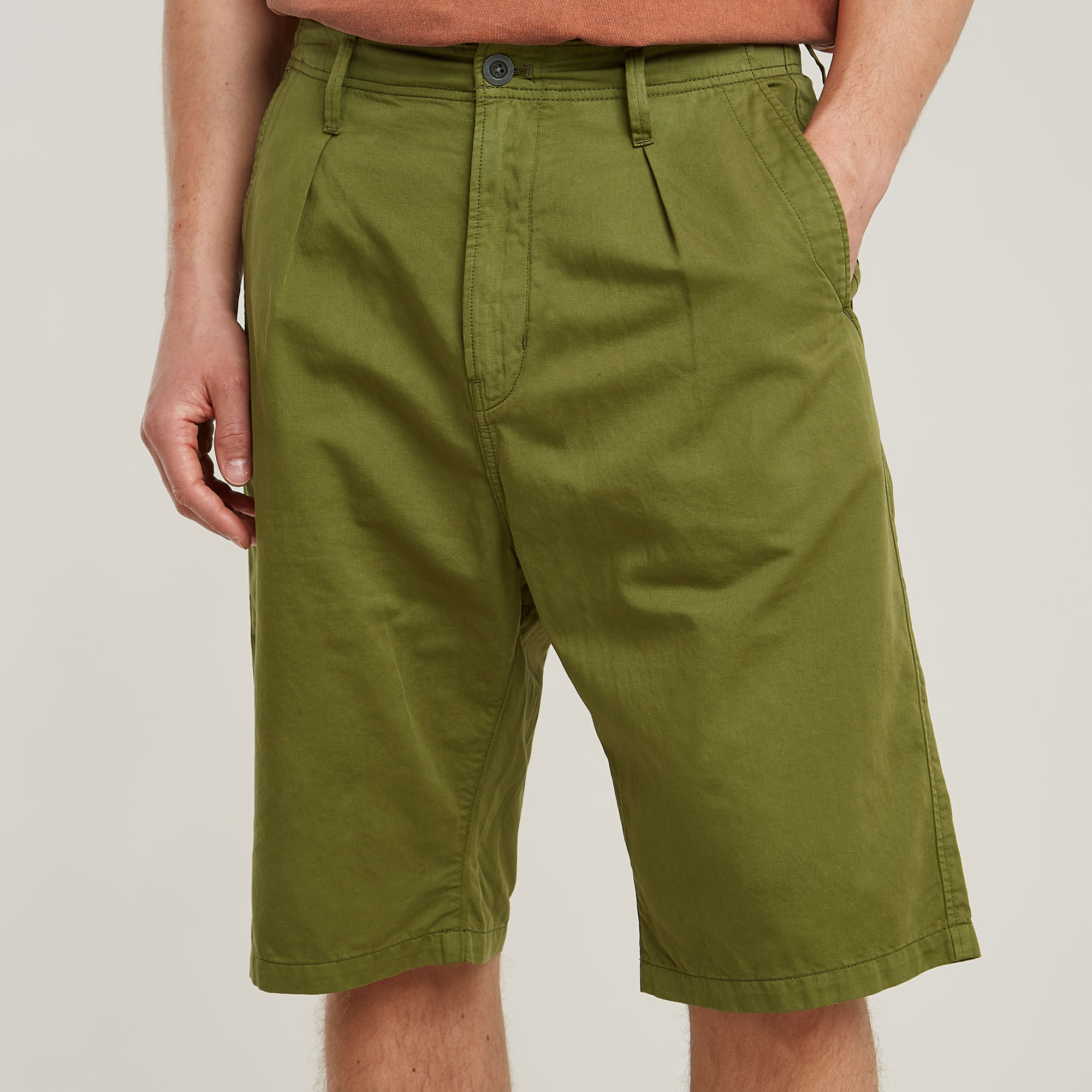 G-Star RAW Pleated Chino Short Groen Heren