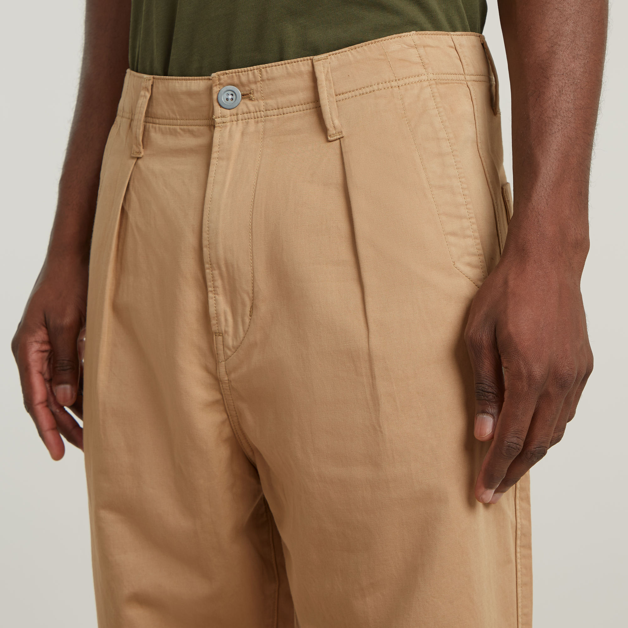 G-Star RAW Pleated Chino Relaxed Tapered Bruin Heren