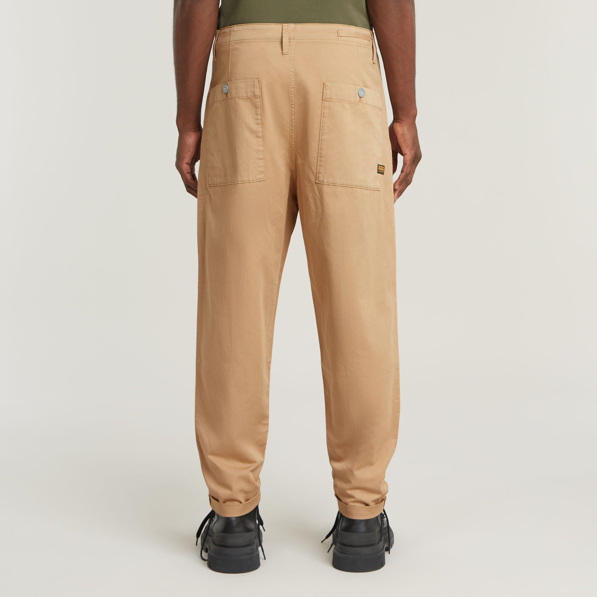 G-Star RAW Pleated Chino Relaxed Tapered Bruin Heren