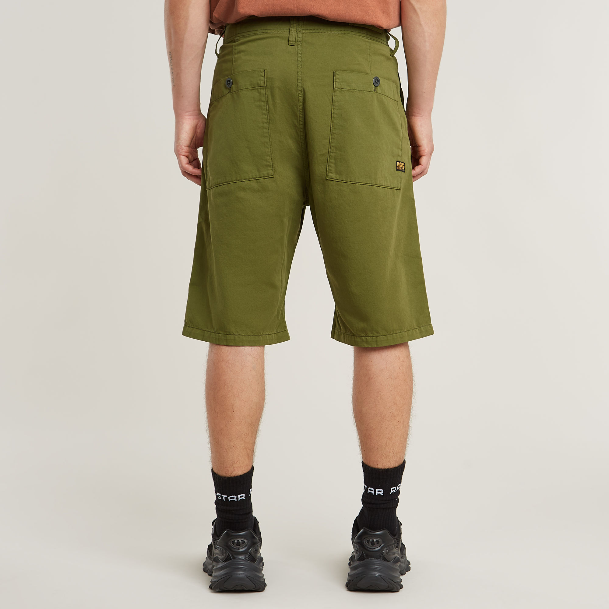 G-Star RAW Pleated Chino Short Groen Heren