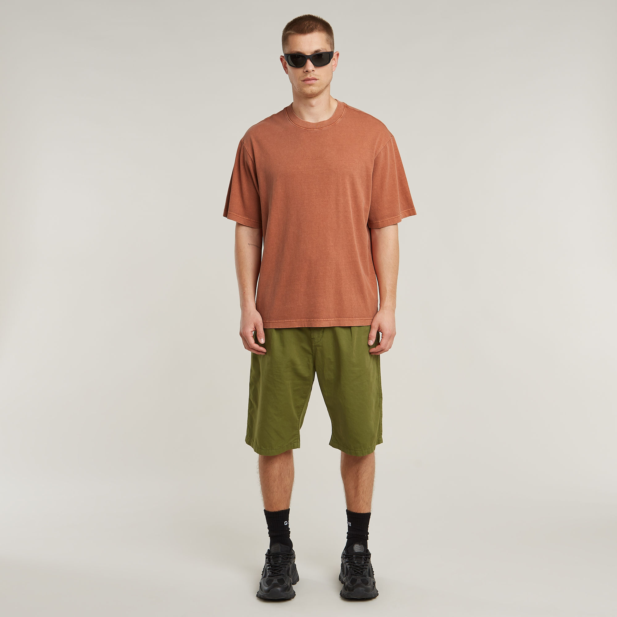 Thumbnail - Pleated Chino Shorts - Grün - Herren