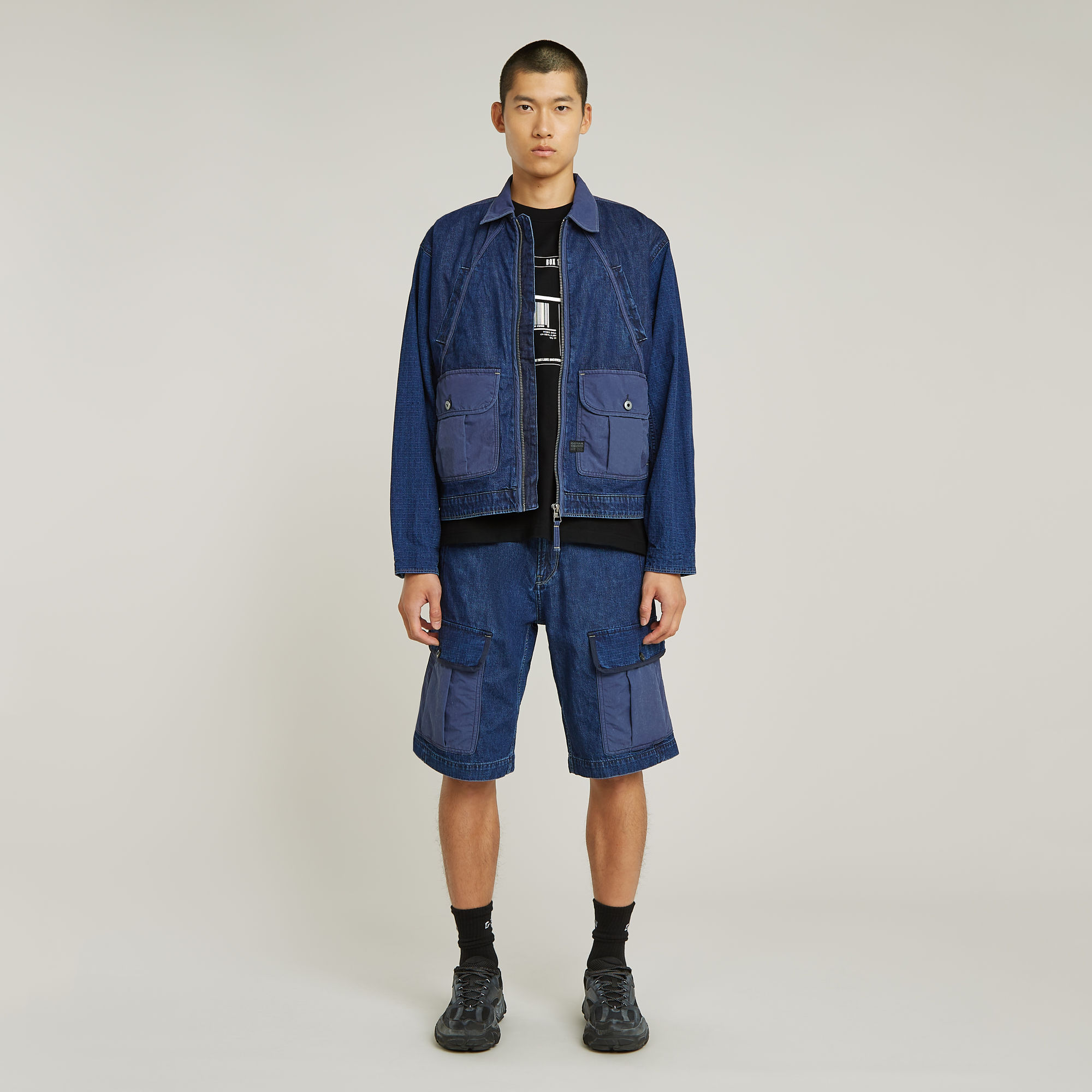 G-Star RAW Mixed Coach Zip Jack Donkerblauw Heren