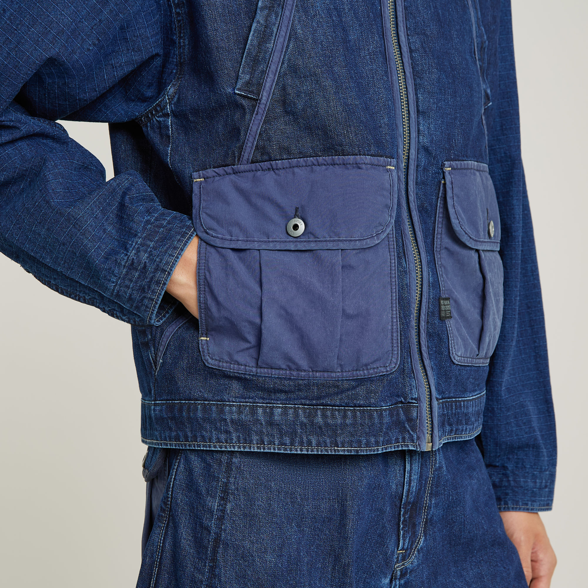 G-Star RAW Mixed Coach Zip Jack Donkerblauw Heren