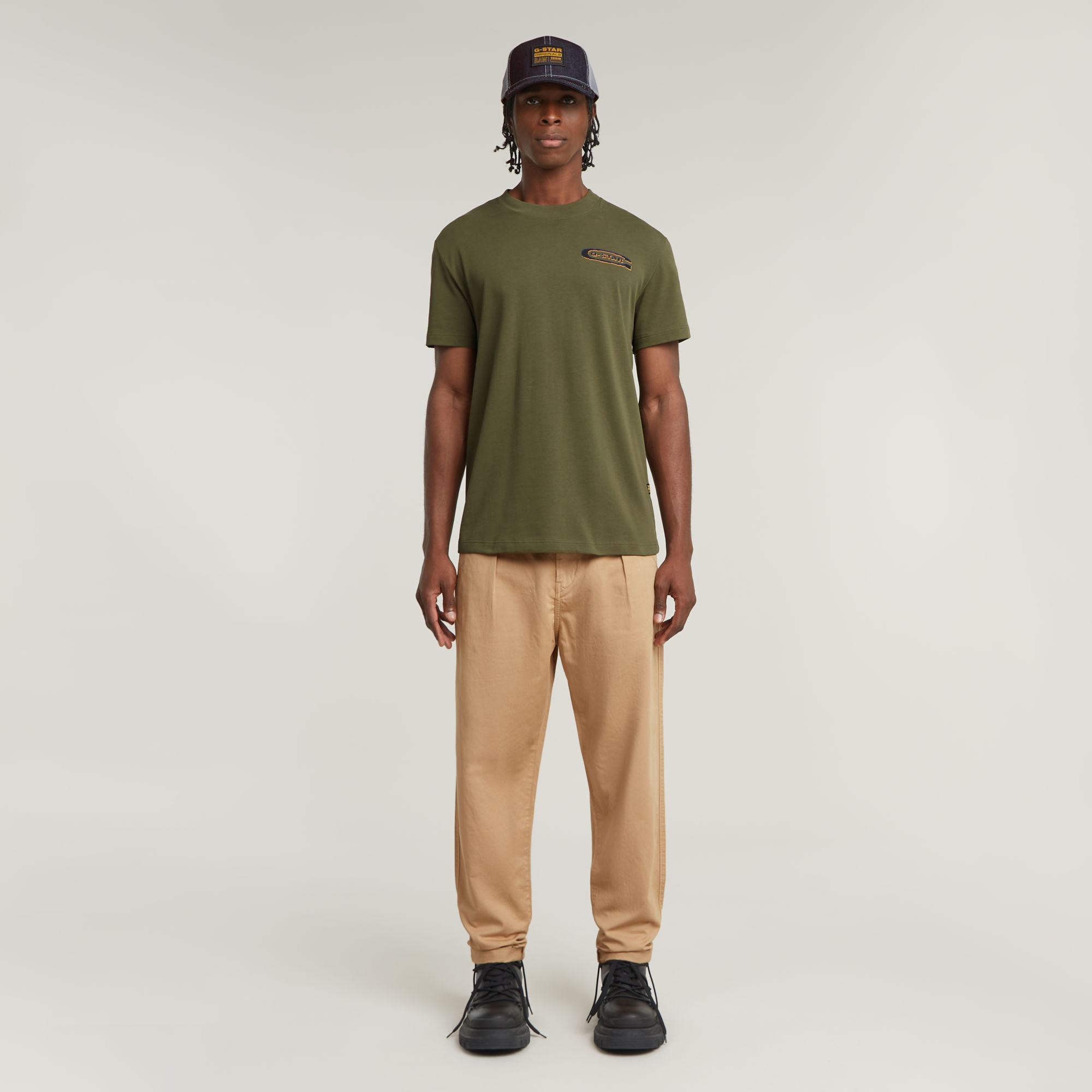 G-Star RAW Pleated Chino Relaxed Tapered Bruin Heren