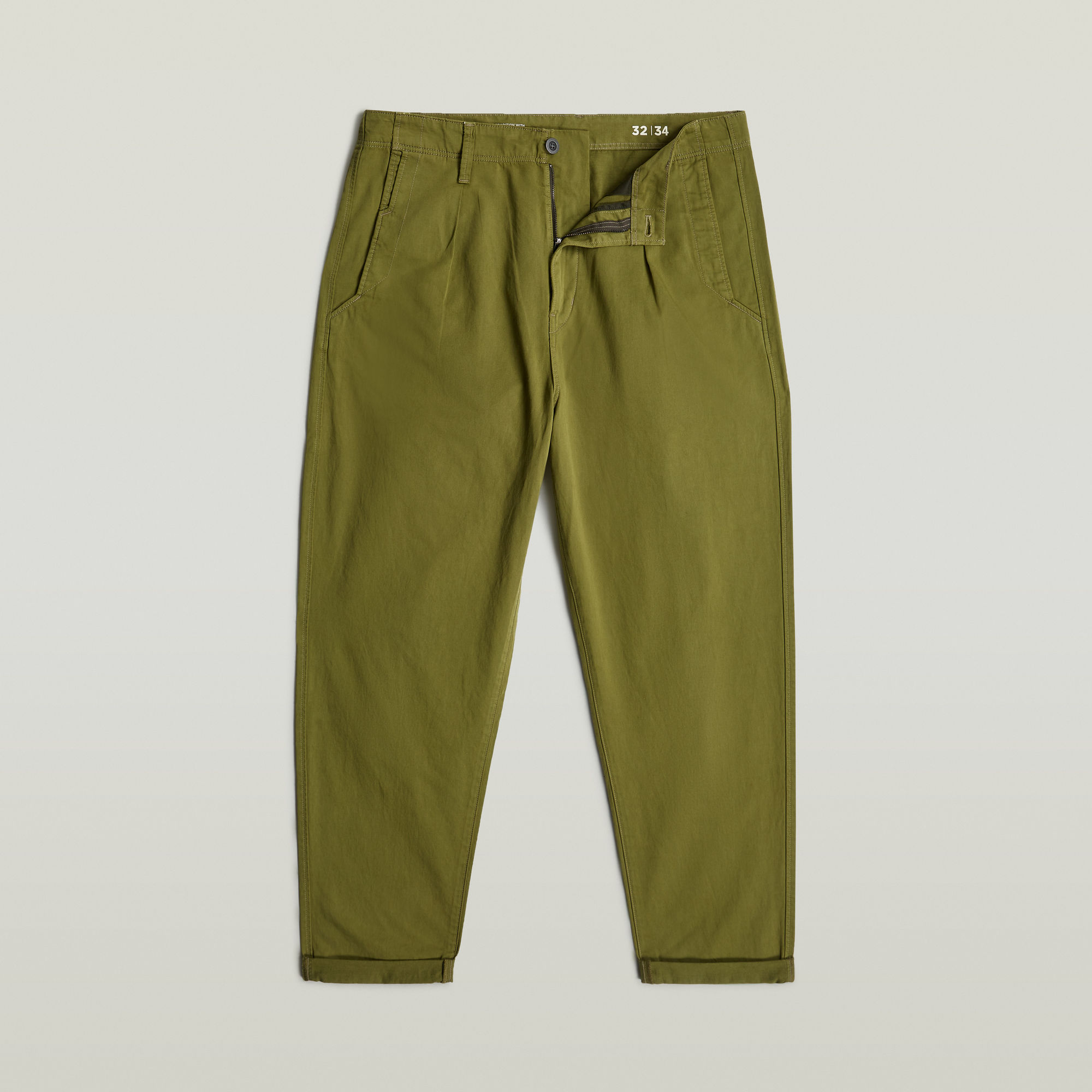 G-Star RAW Pleated Chino Relaxed Tapered Jeans Groen Heren