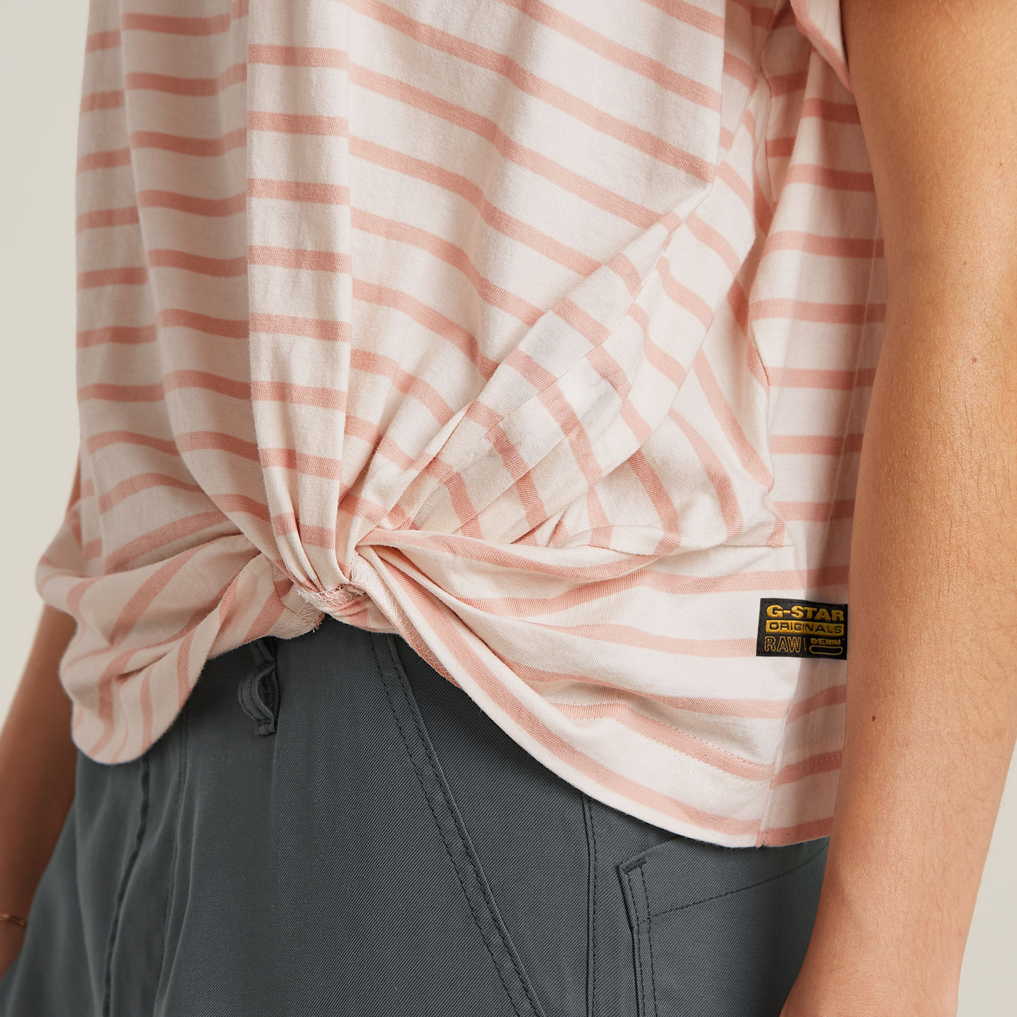 G-Star RAW Striped Knot T-shirt Meerkleurig Dames