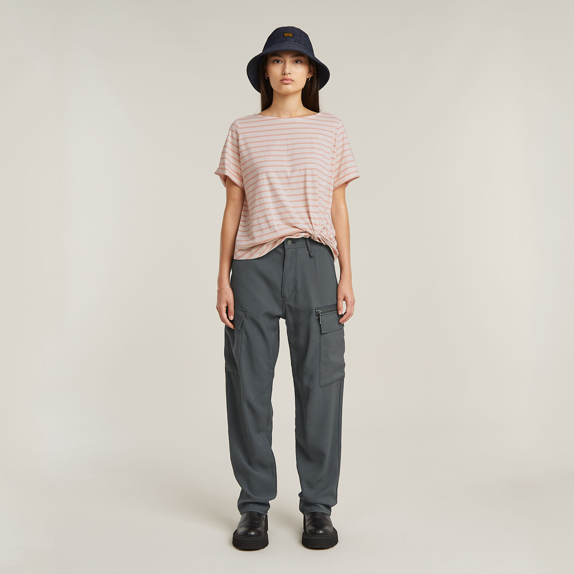 G-Star RAW Striped Knot T-shirt Meerkleurig Dames