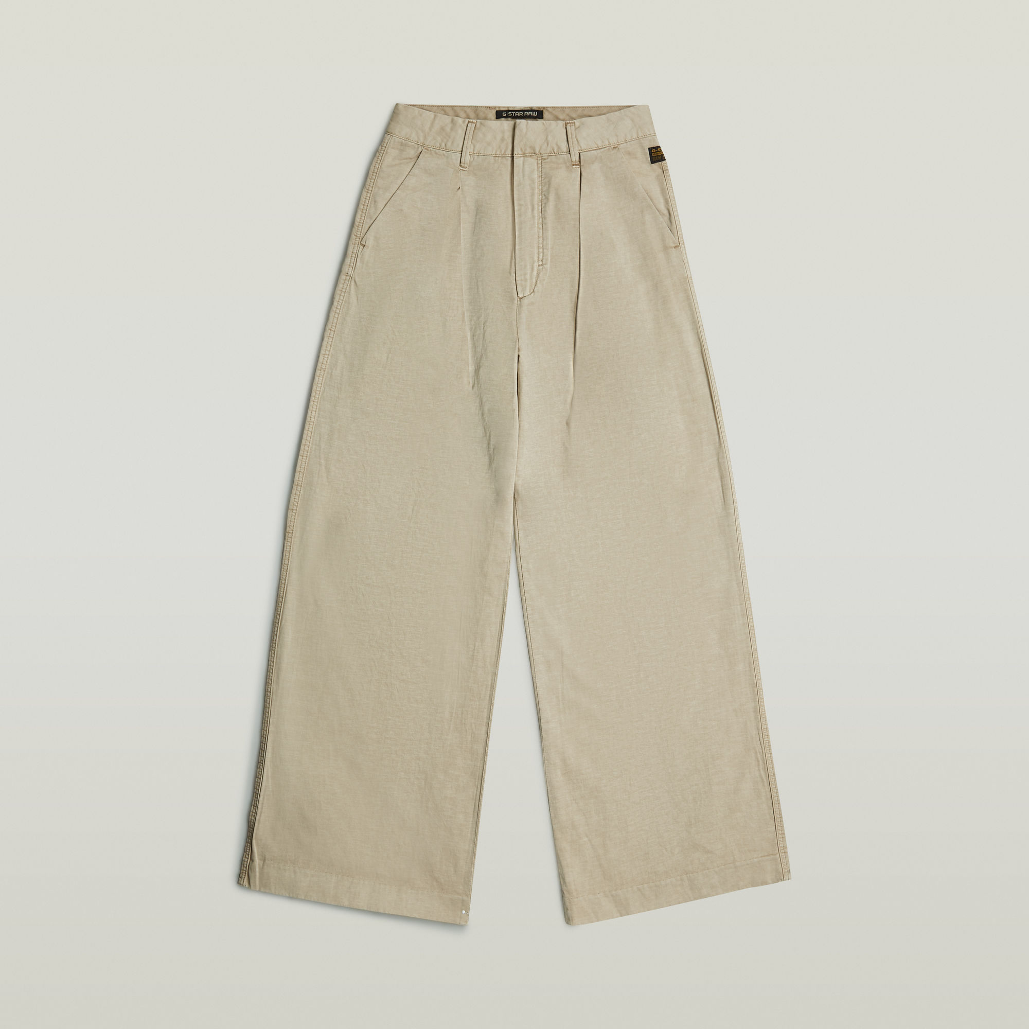 Thumbnail - Hose Fluid mit weitem Bein - Beige - Damen