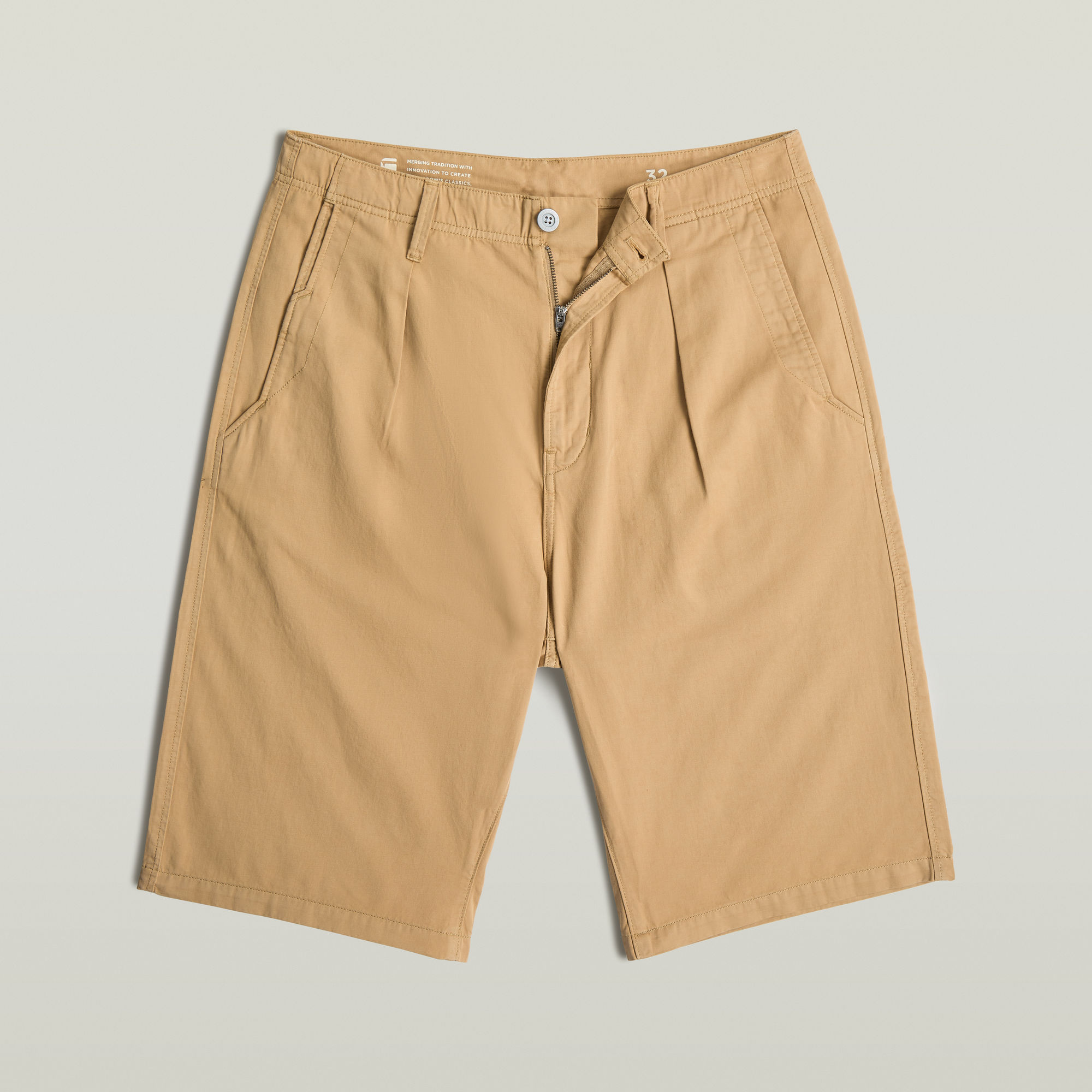 G-Star RAW Pleated Chino Short Bruin Heren