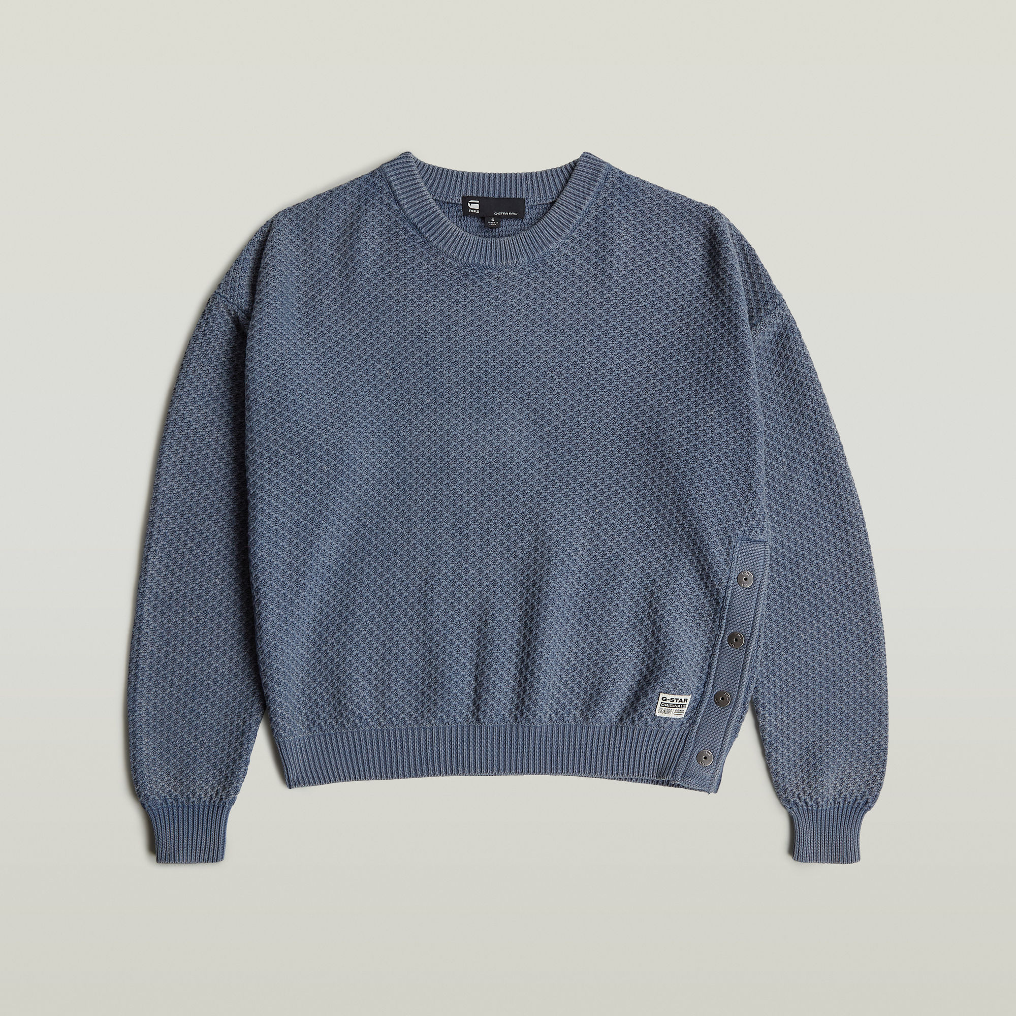 G-Star RAW Overdyed Structure Gebreide Trui Lichtblauw Dames