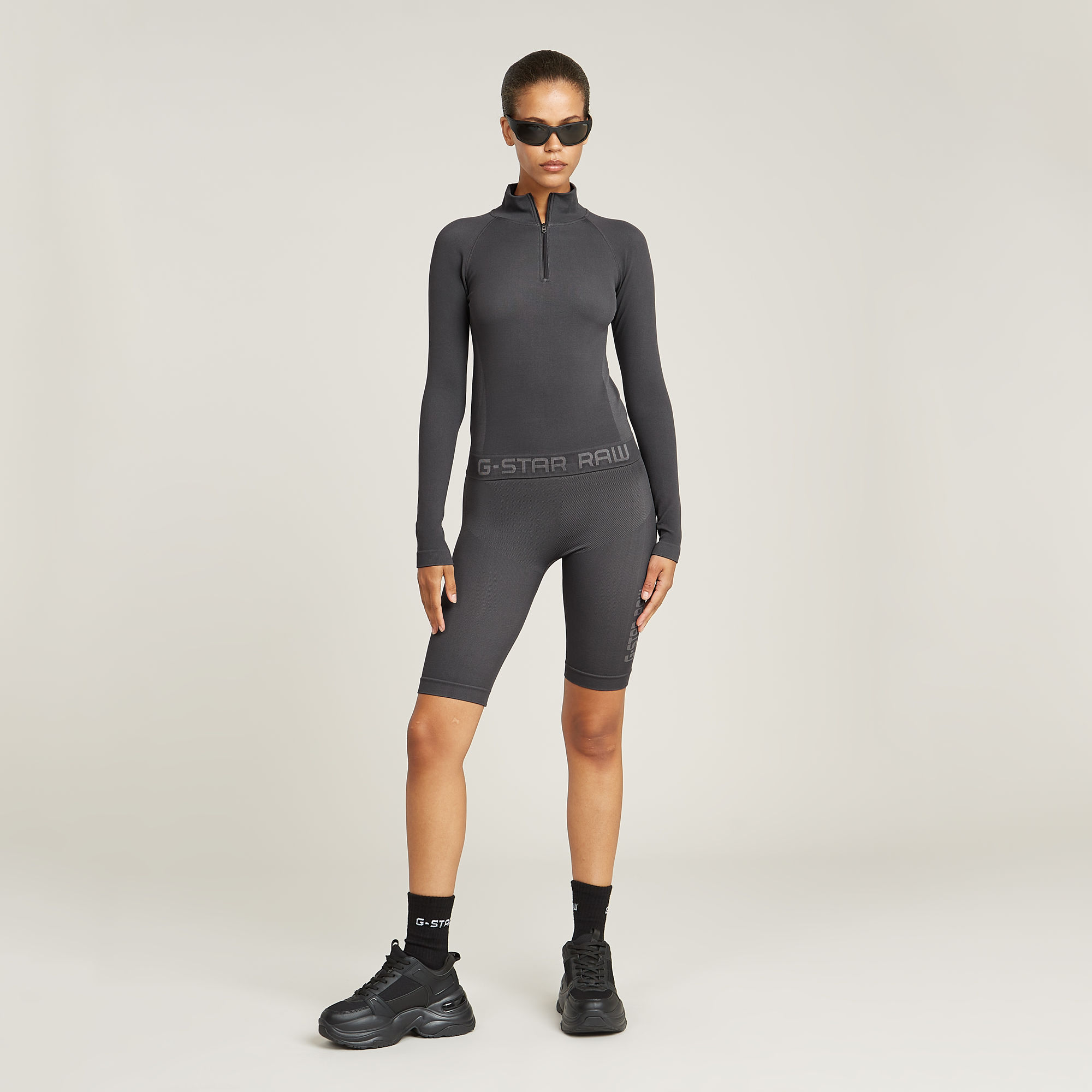 G-Star RAW Seamless Zip Top Grijs Dames