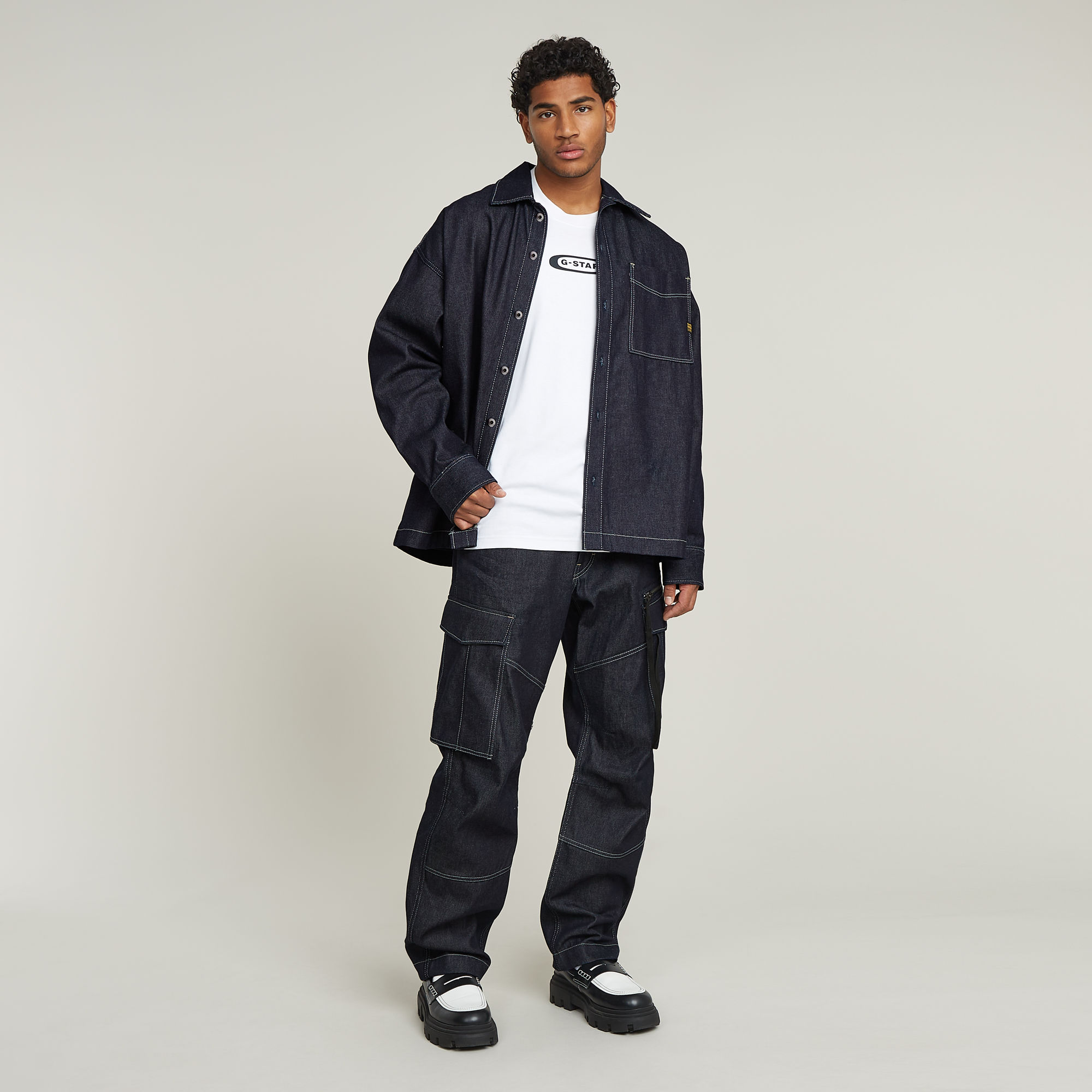 G-Star RAW Boxy Fit Shirt Donkerblauw Heren