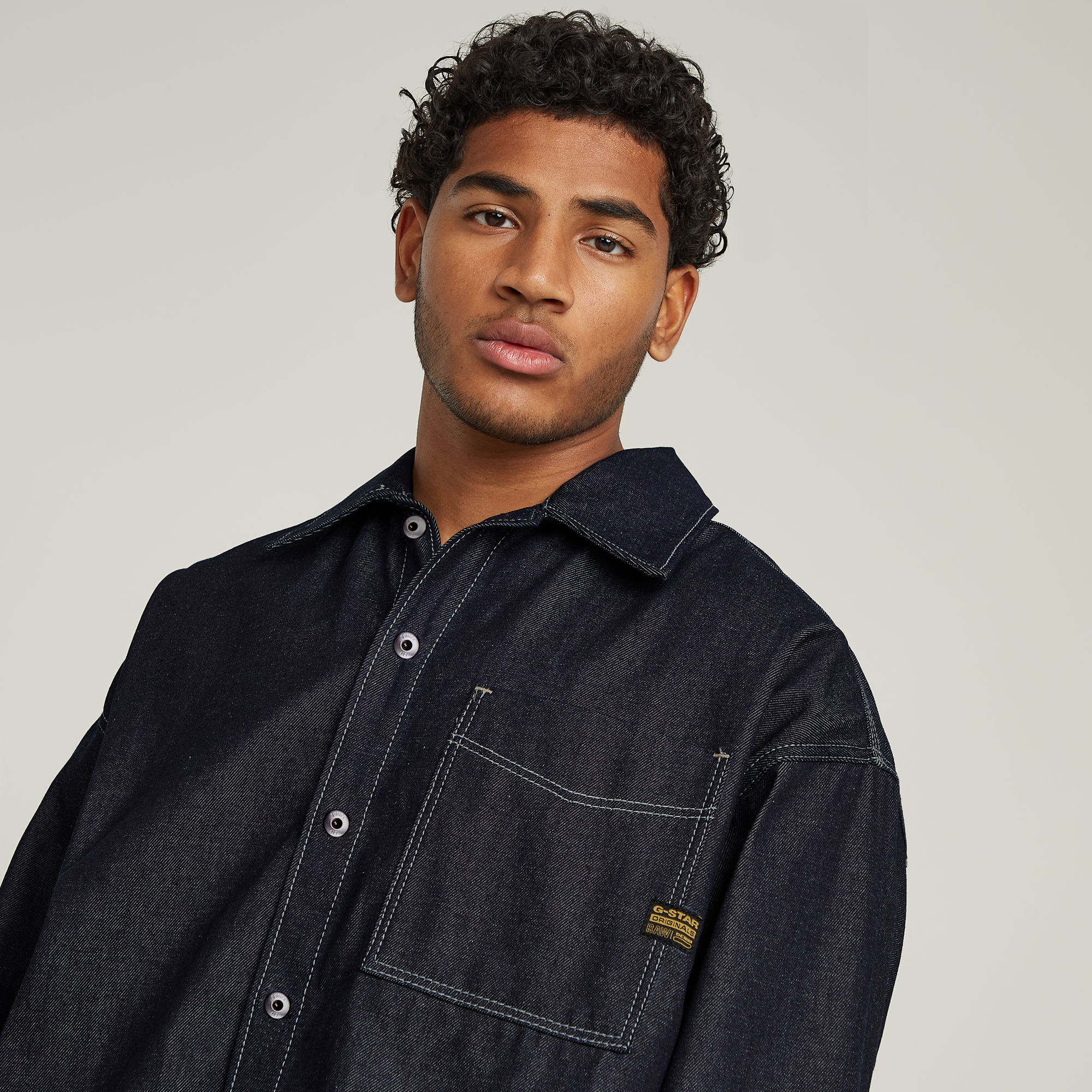G-Star RAW Boxy Fit Shirt Donkerblauw Heren