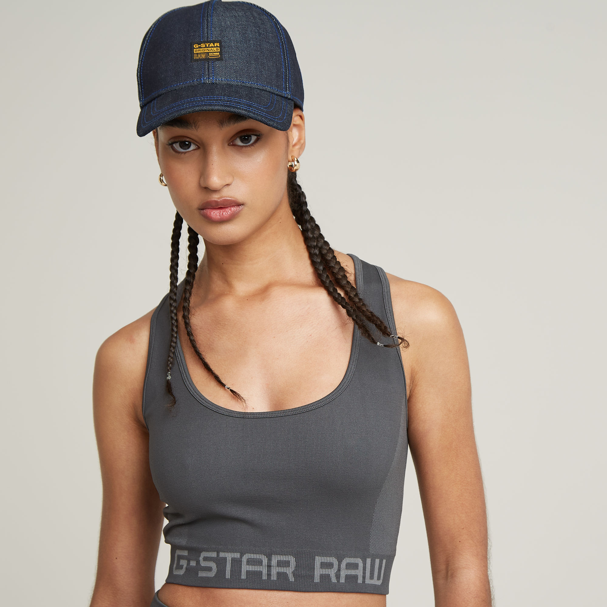 G-Star RAW Seamless Racerback Top Grijs Dames