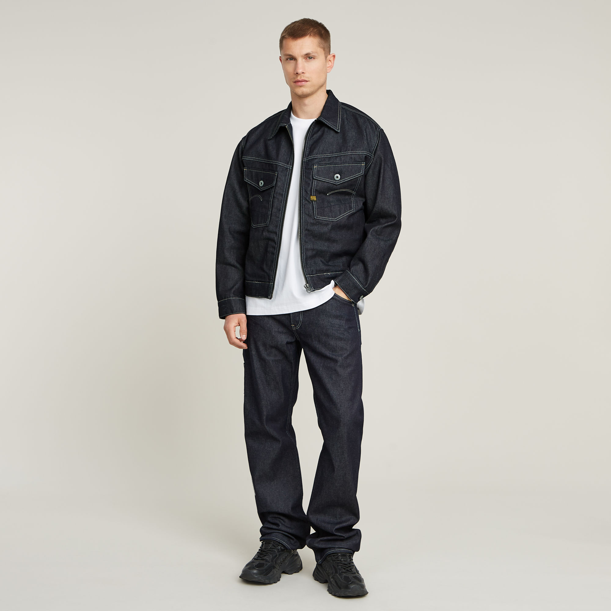 G-Star RAW Dakota Logger Regular Straight Jeans Donkerblauw Heren