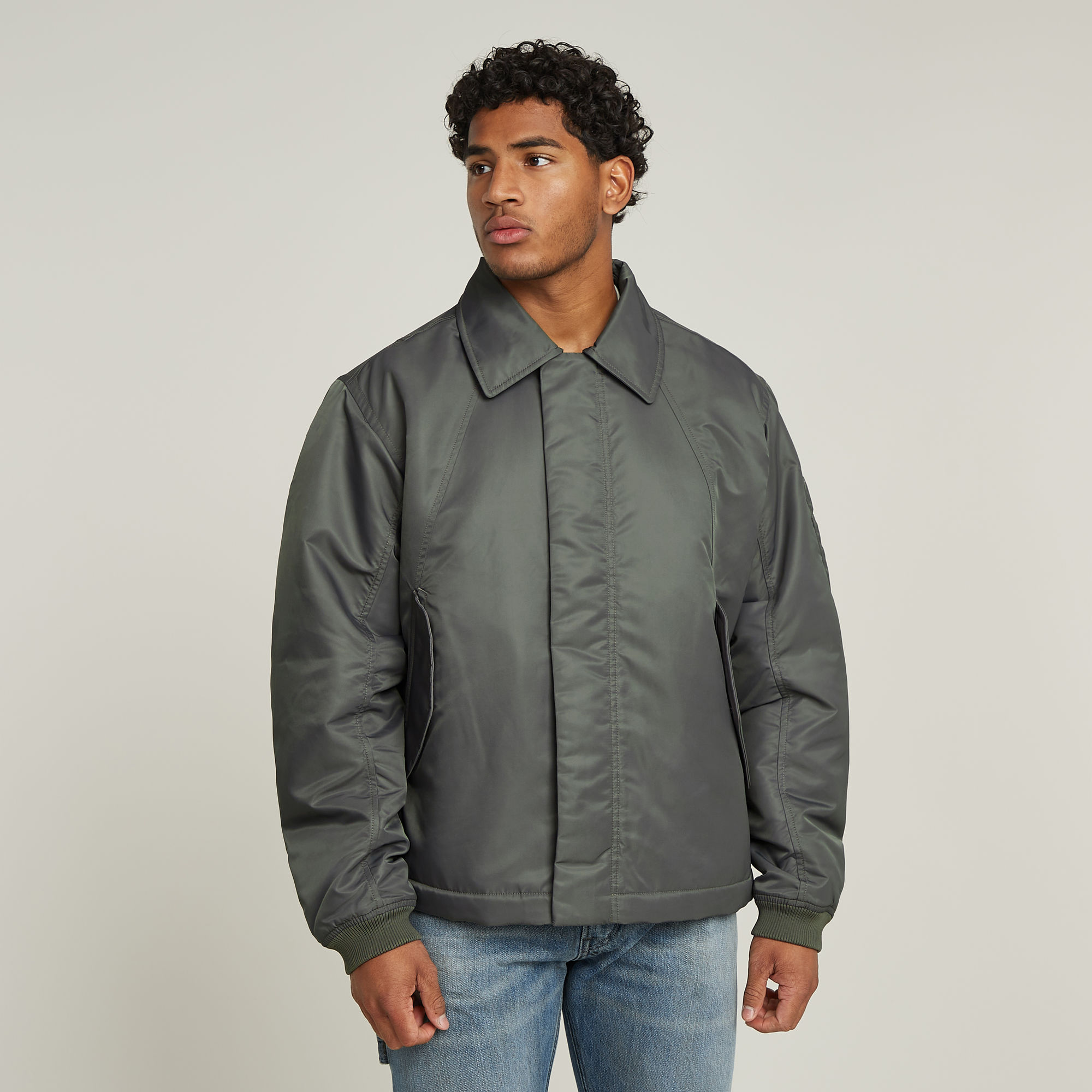 Lightweight Padded Bomber Jacke - Grau - Herren