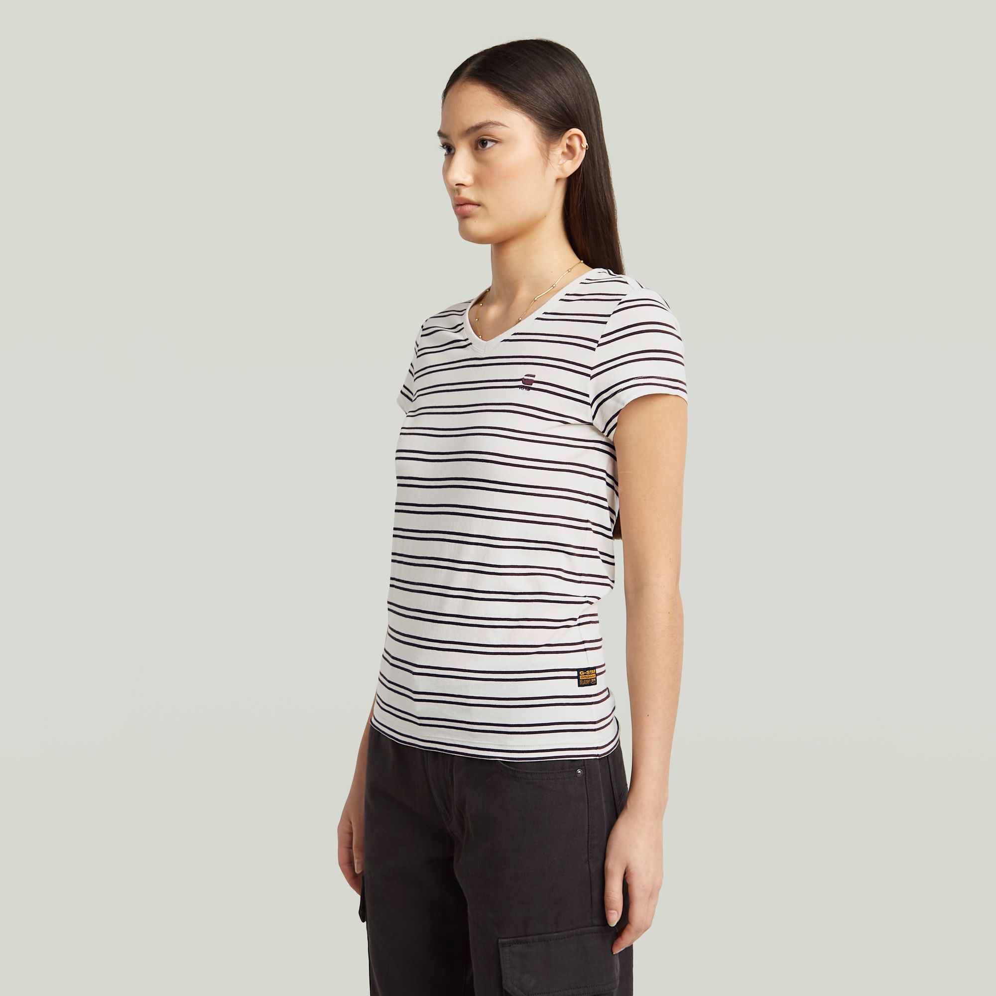 G-Star RAW Stripe Eyben Slim V 2.0 T-shirt Meerkleurig Dames