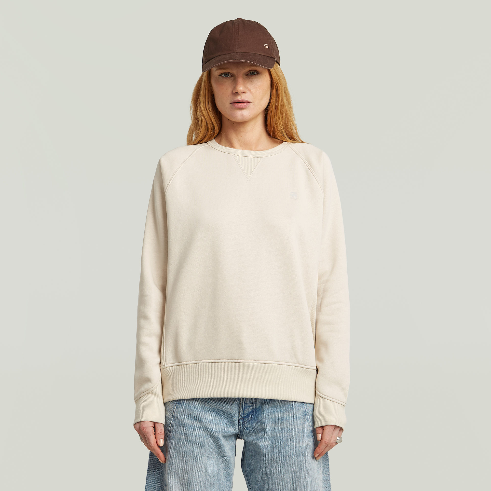 G-Star RAW Sweatshirt Premium core 2.0 met inzetstuk bij de halslijn