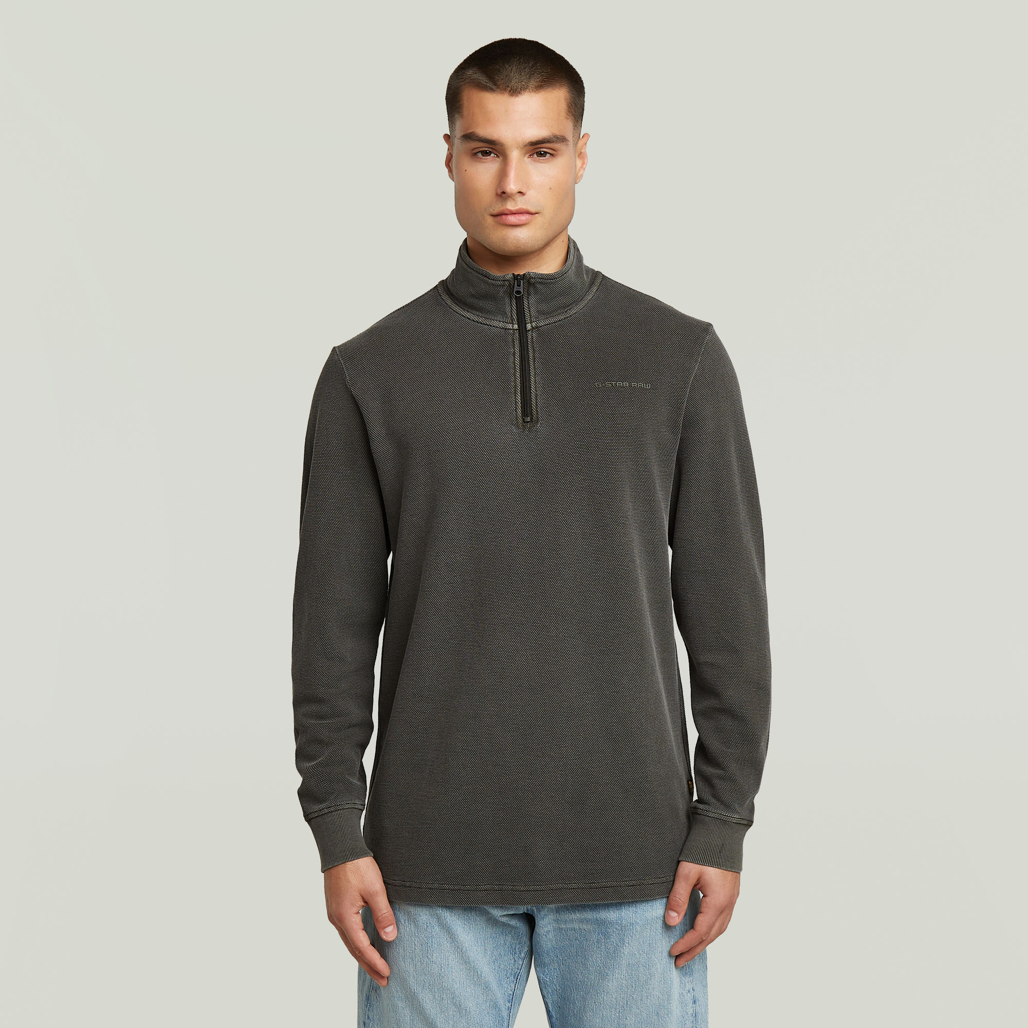 G-Star RAW Overdyed Half Zip Tweeter - Grijs - Heren