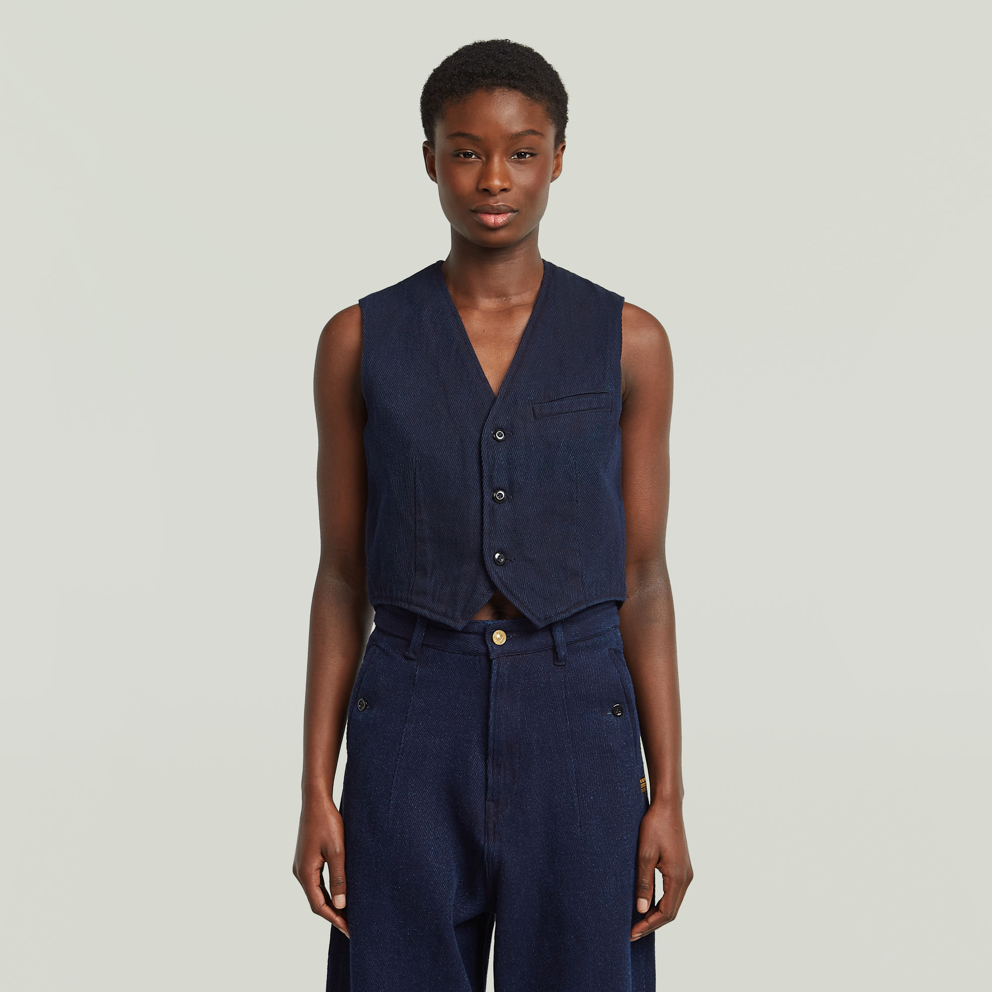 G-Star RAW Denim Gilet Donkerblauw Dames