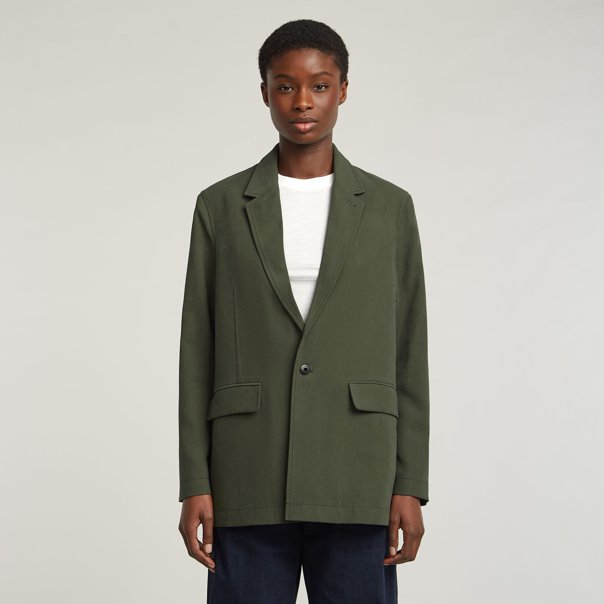 Boyfriend Blazer - Grau - Damen