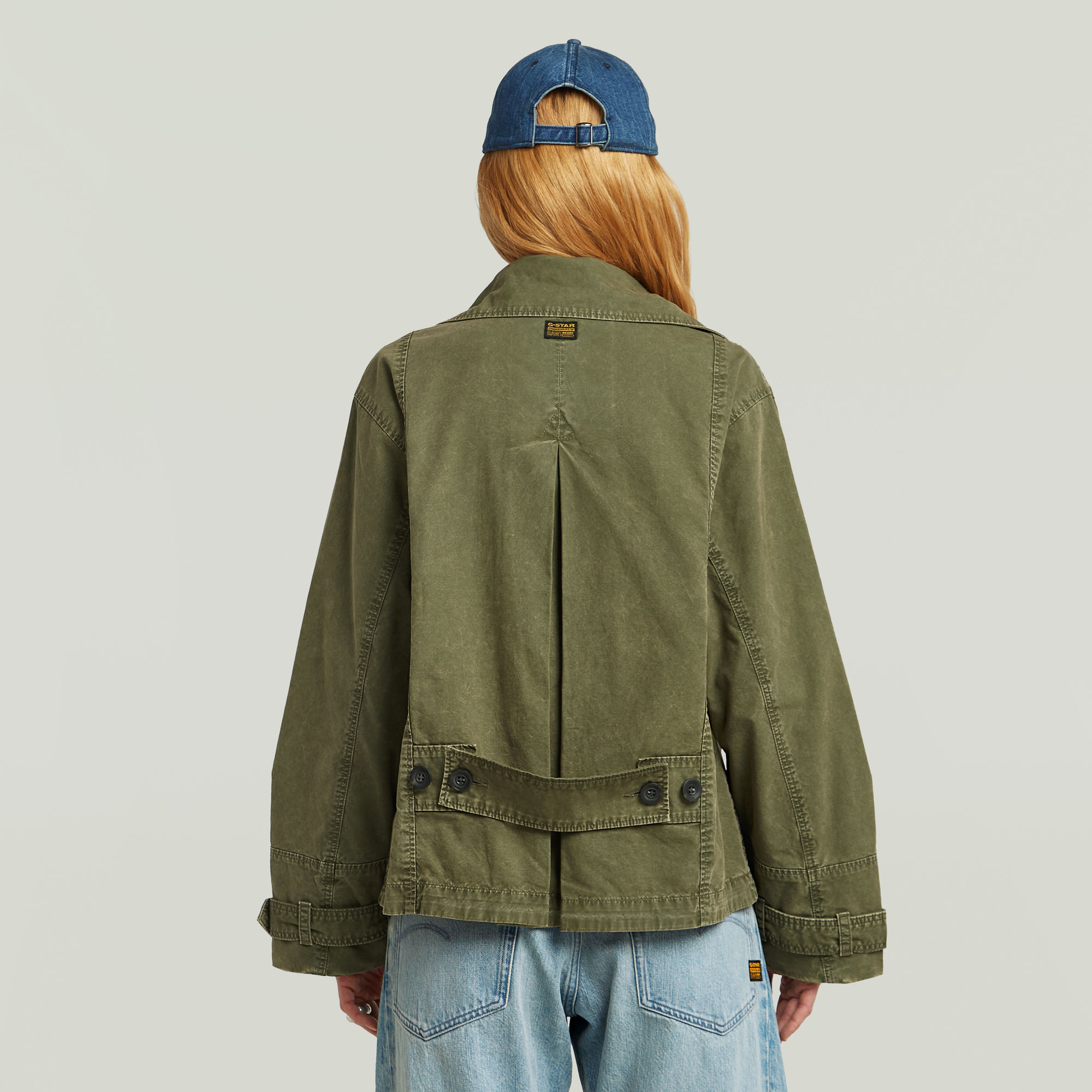 G-Star RAW Oversized Short Trenchcoat Groen Dames