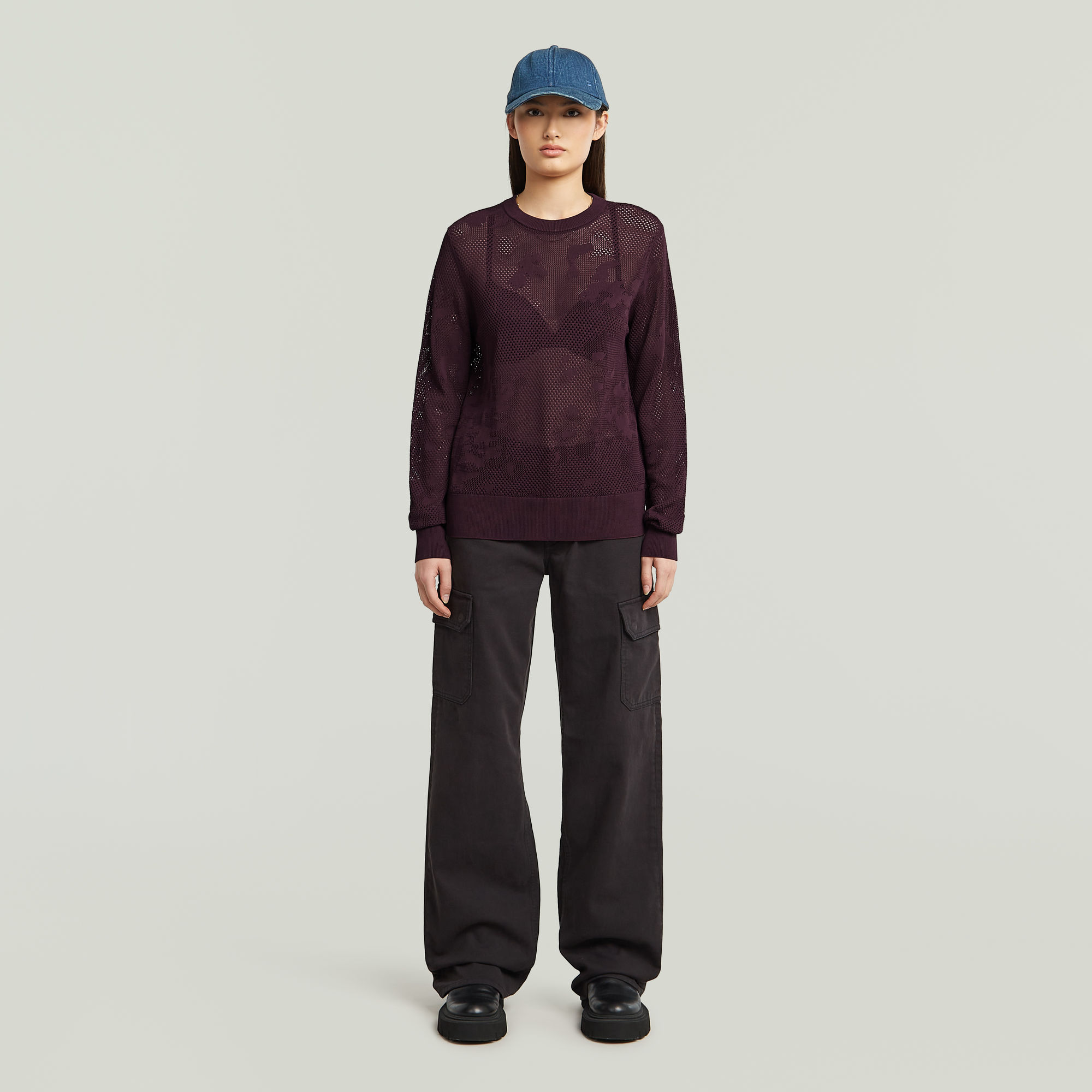 G-Star RAW Pointelle Gebreide Pullover Rood Dames