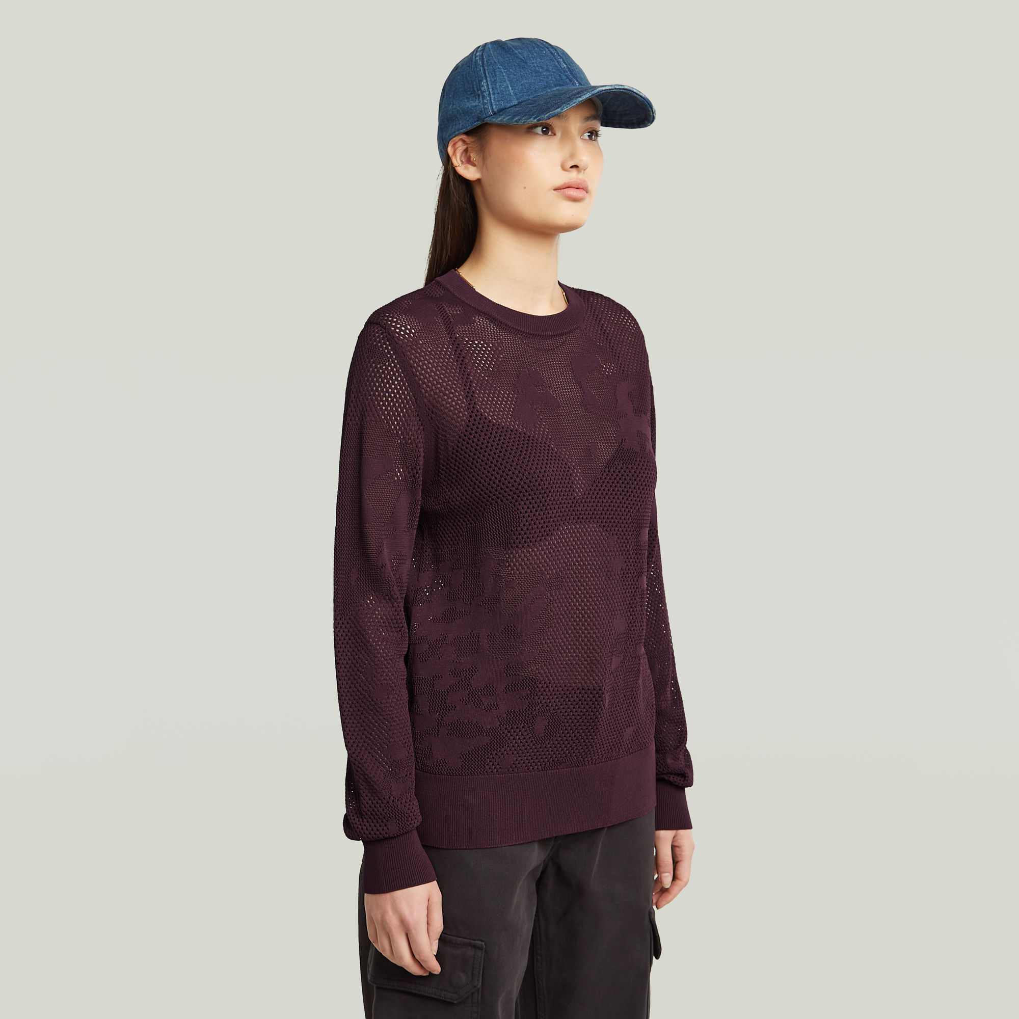 G-Star RAW Pointelle Gebreide Pullover Rood Dames