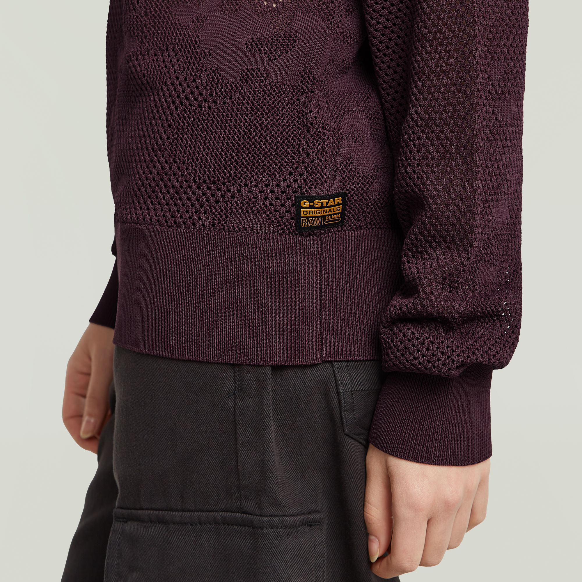 G-Star RAW Pointelle Gebreide Pullover Rood Dames