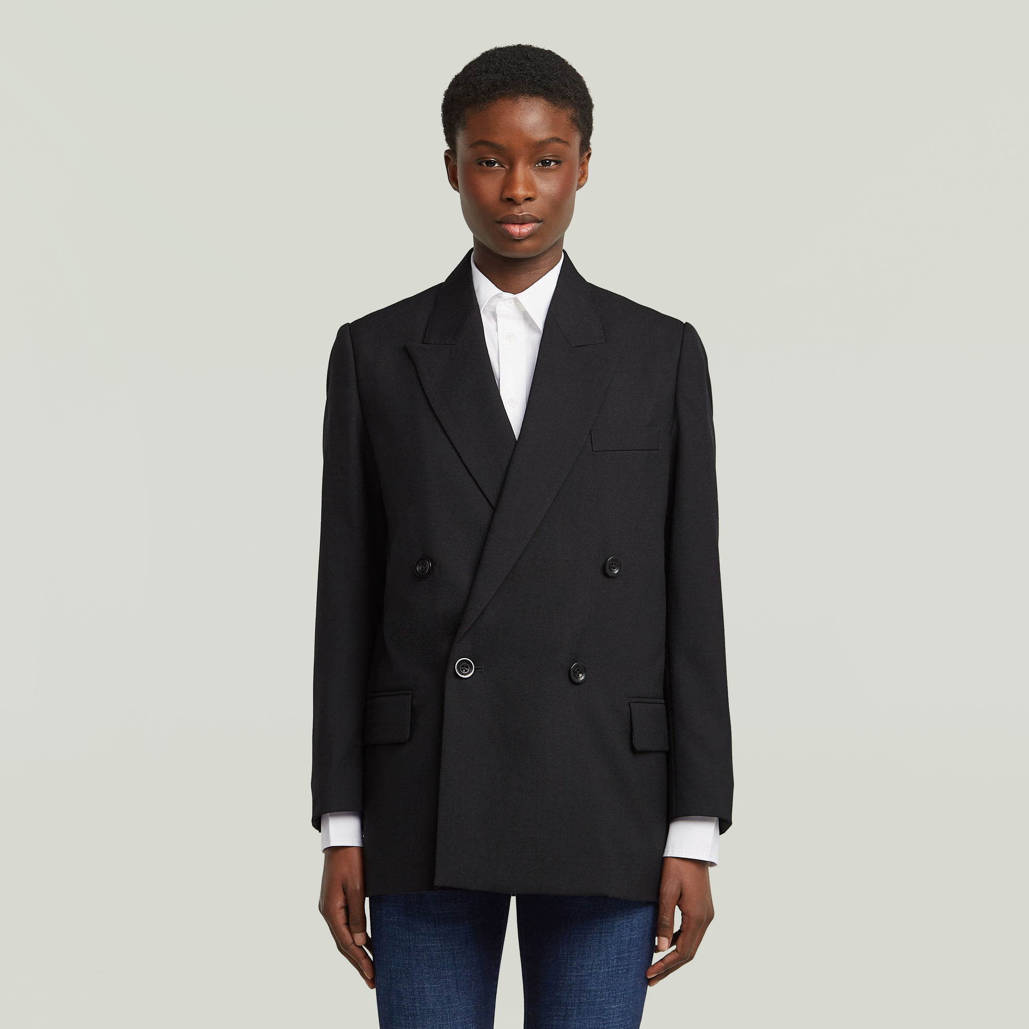 

Double Breasted Blazer - Schwarz - Damen