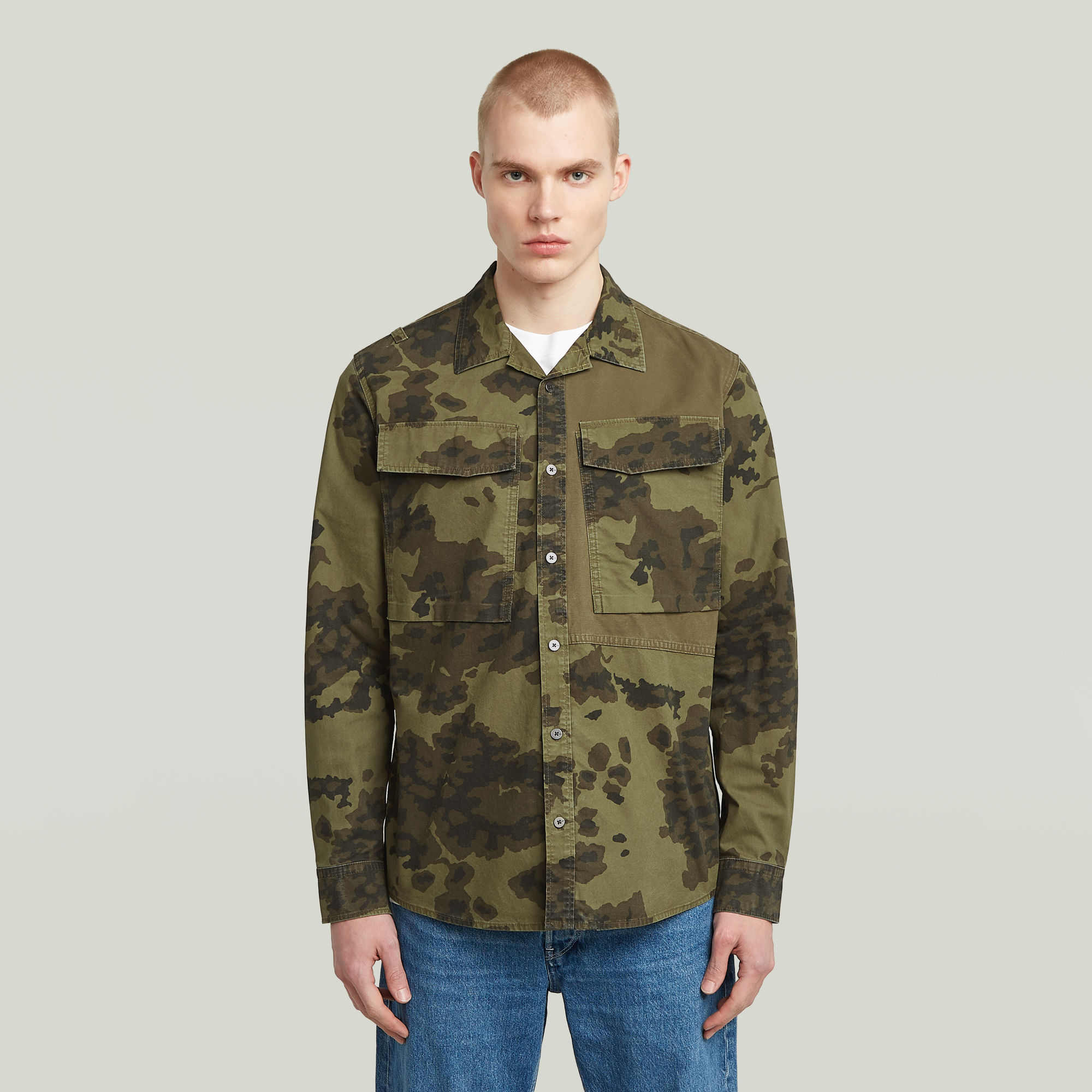 Cargo Pocket Service Regular Shirt - Mehrfarbig - Herren