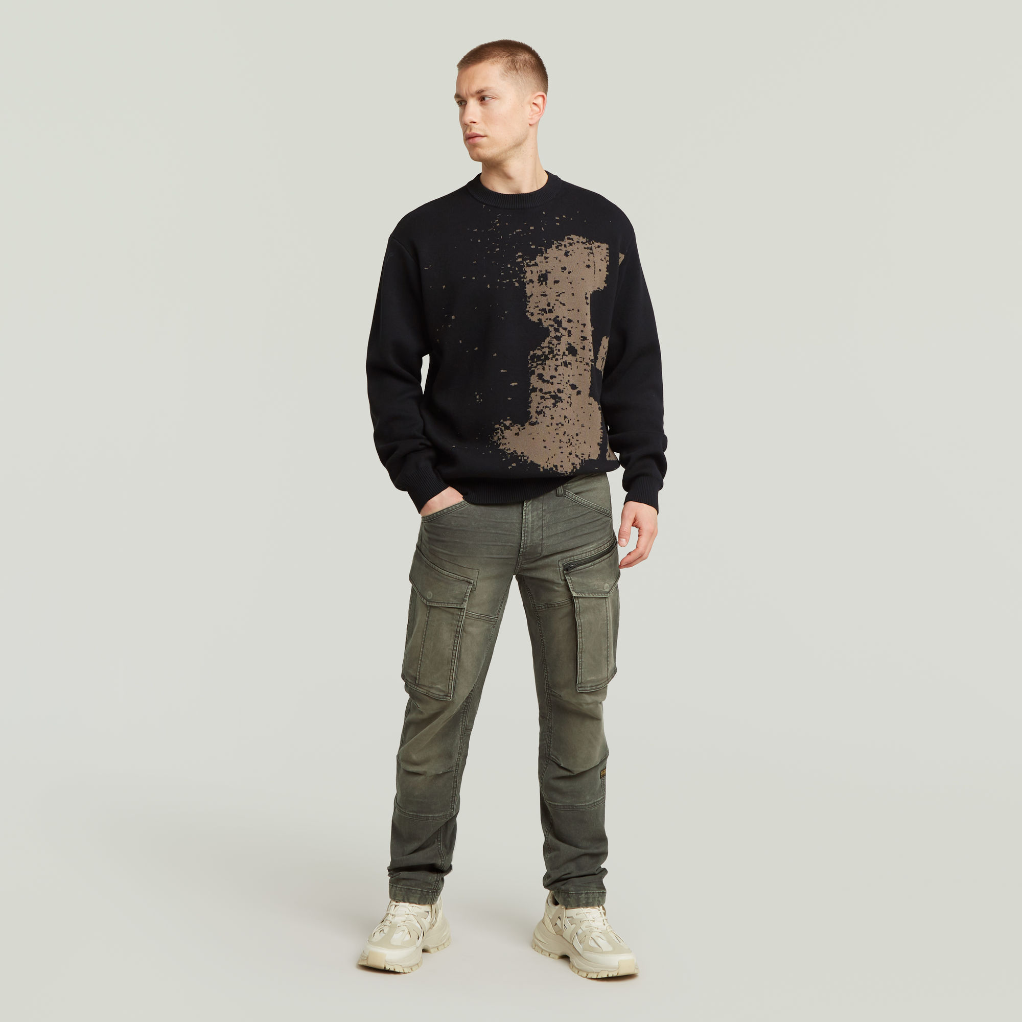 G-Star RAW Rovic Zip 3D Regular Tapered Broek Grijs Heren