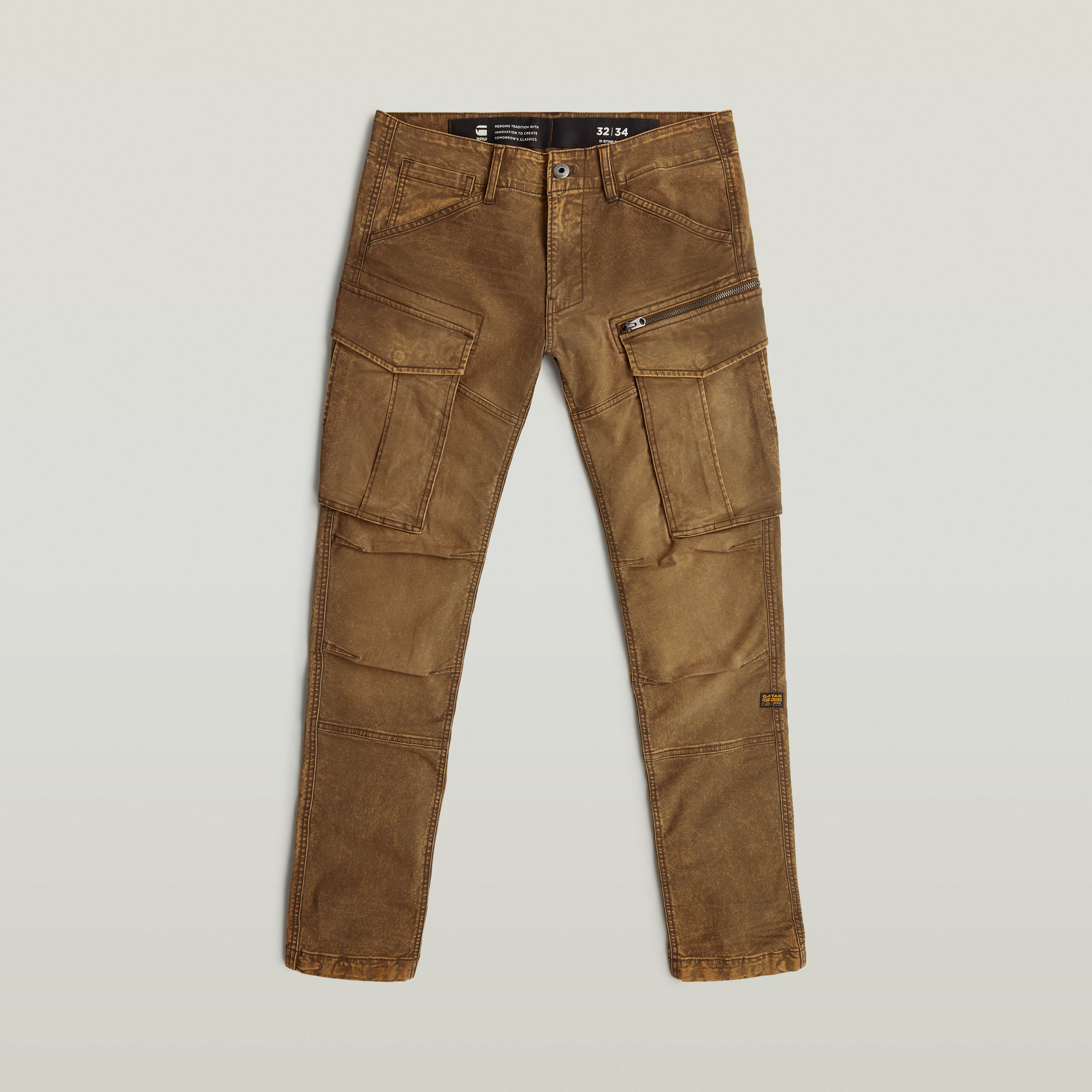 Thumbnail - Rovic Zip 3D Regular Tapered Hose - Braun - Herren