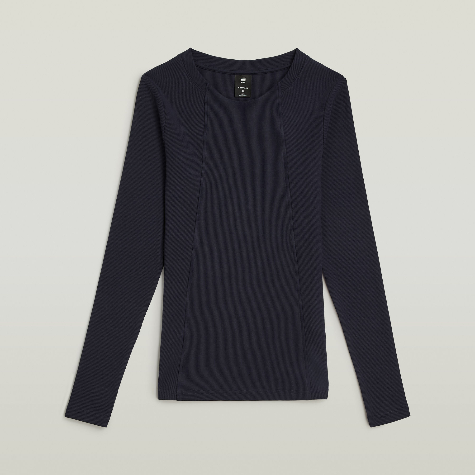 Thumbnail - A-Line Slim Rib T-Shirt - Dunkelblau - Damen