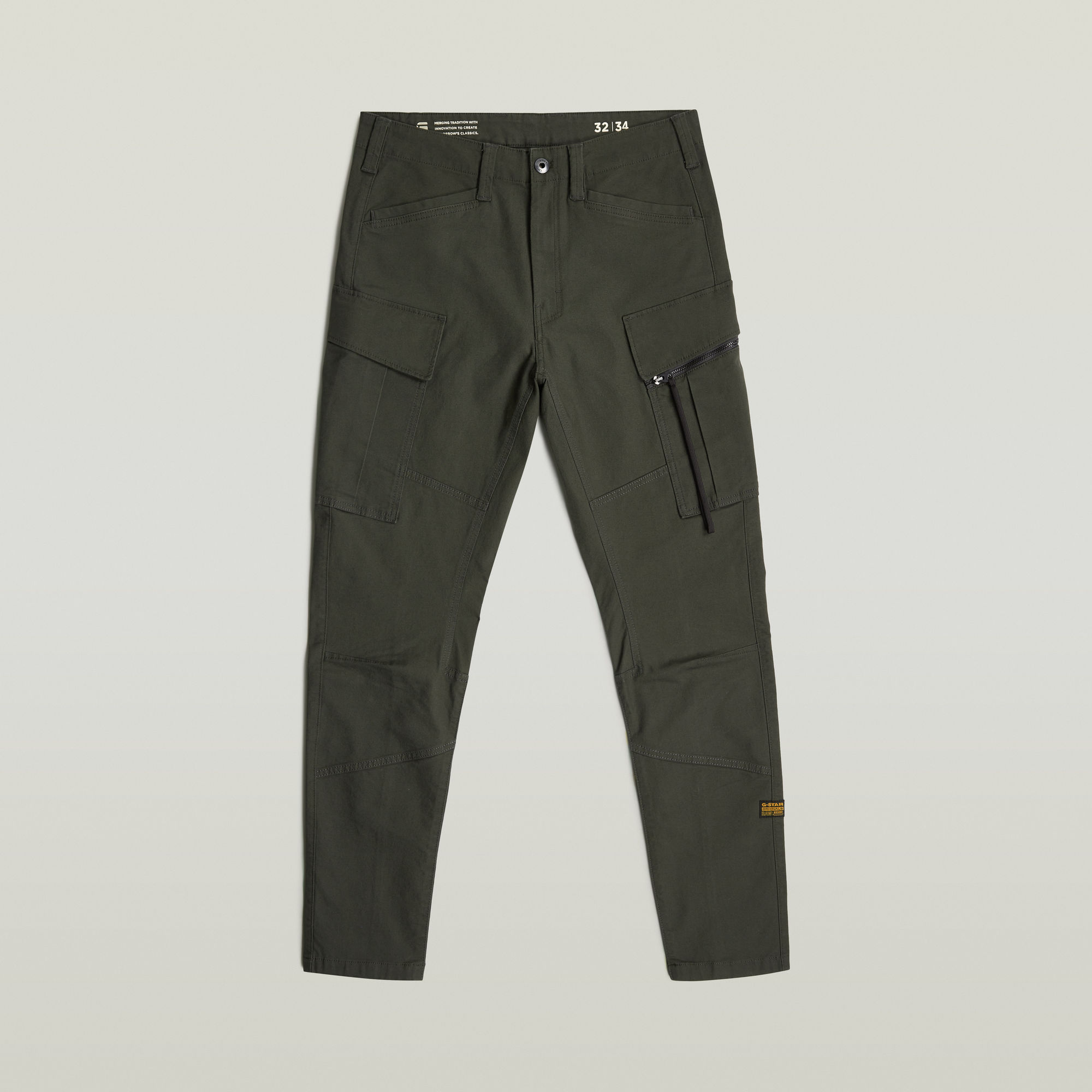 G-Star RAW Zip Pocket 3D Skinny 2.0 Cargobroek Grijs Heren