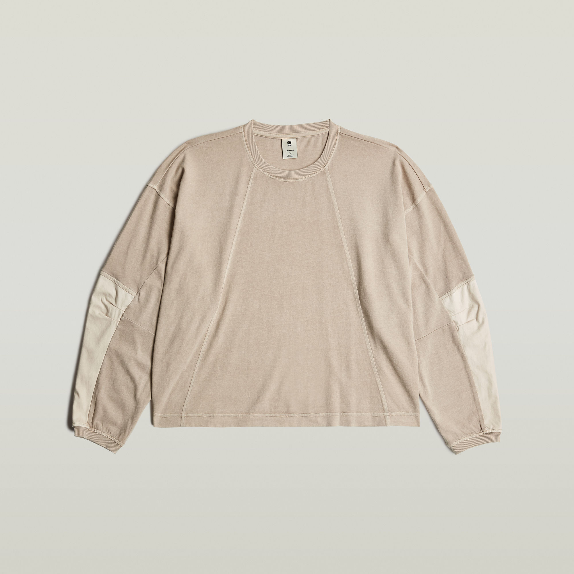 Thumbnail - Washed 3D Mix Oversized T-Shirt - Beige - Damen