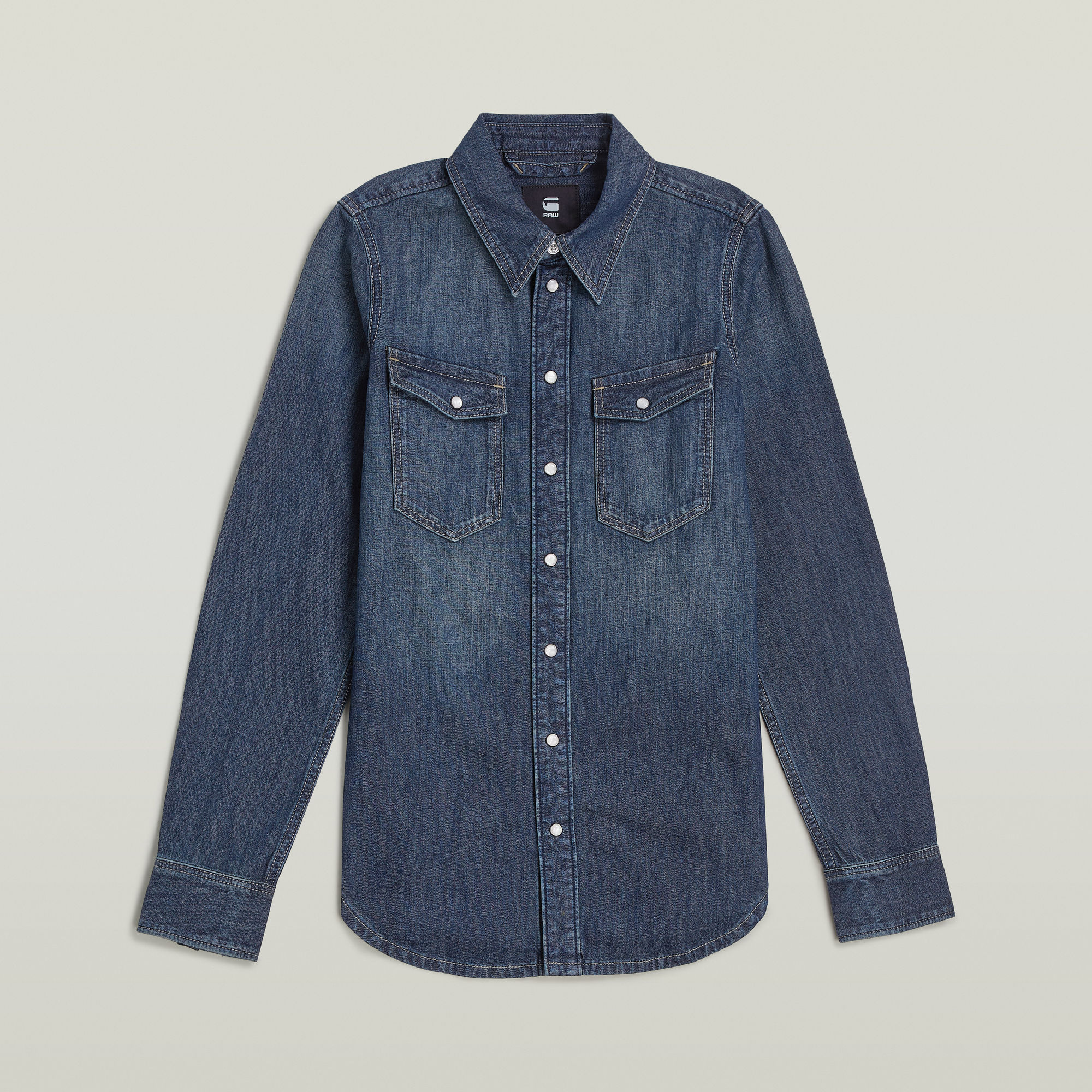 Thumbnail - Slim Western Hemd - Dunkelblau - Damen