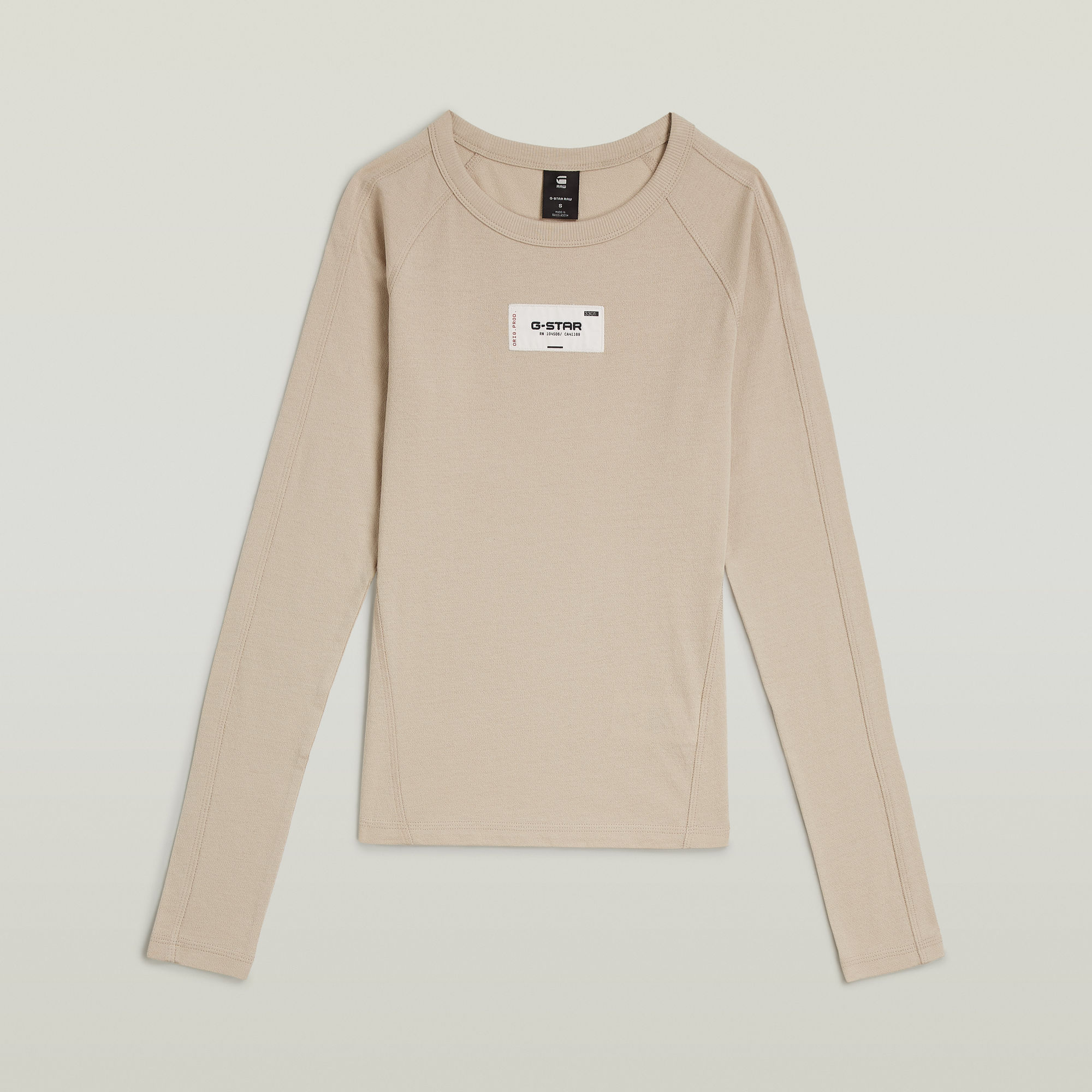 G-Star RAW Embro Patch Slim T-shirt Beige Dames