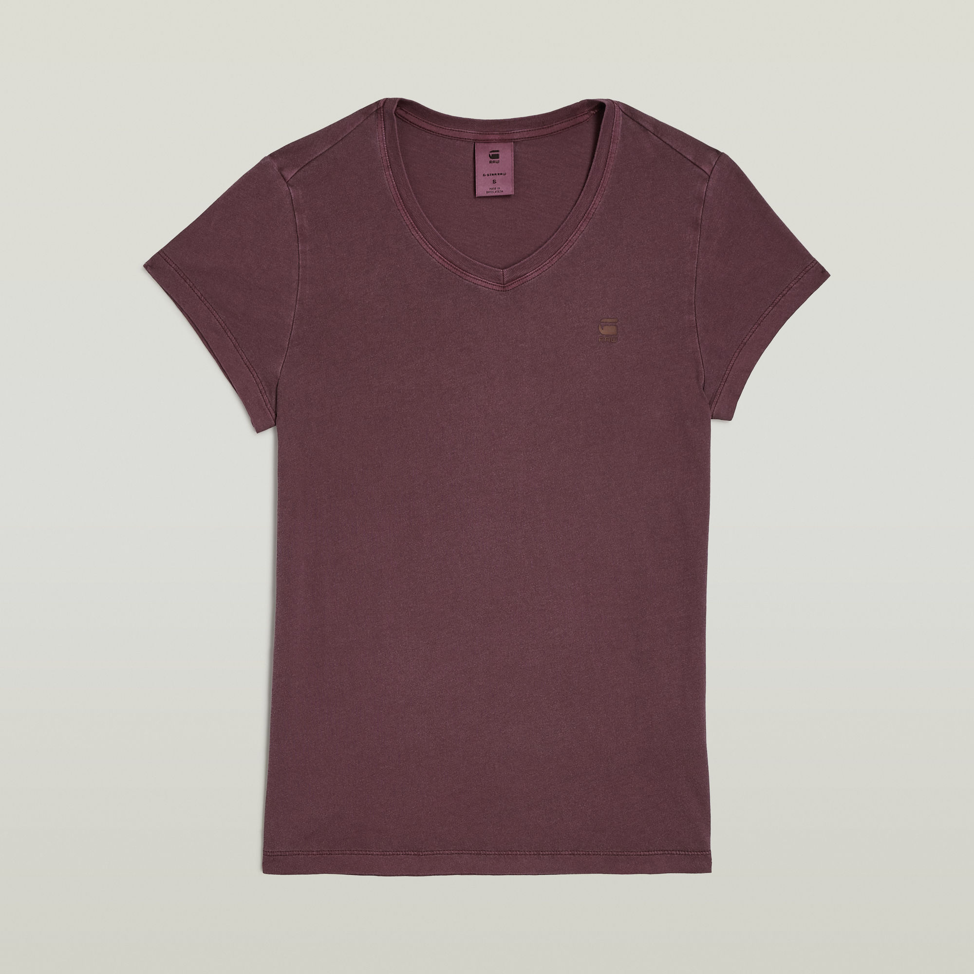 G-Star RAW Overdyed Eyben Slim V-hals T-shirt Rood Dames