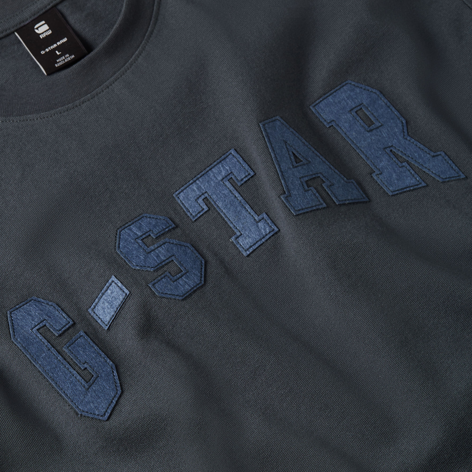 G-Star RAW Felt Logo T-shirt Donkerblauw Heren