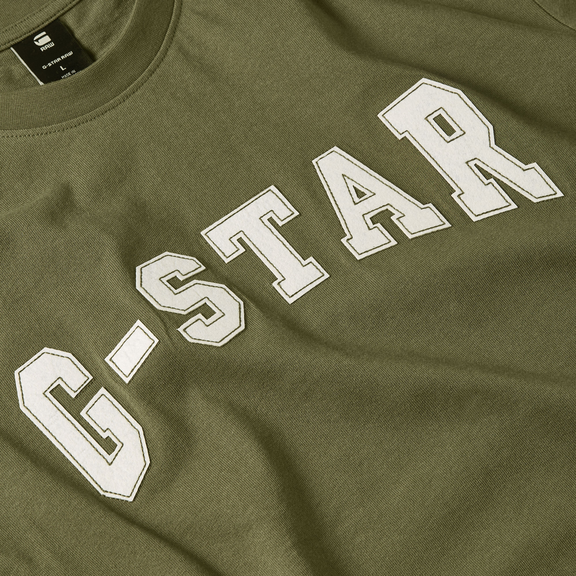 G-Star RAW Felt Logo T-shirt Groen Heren