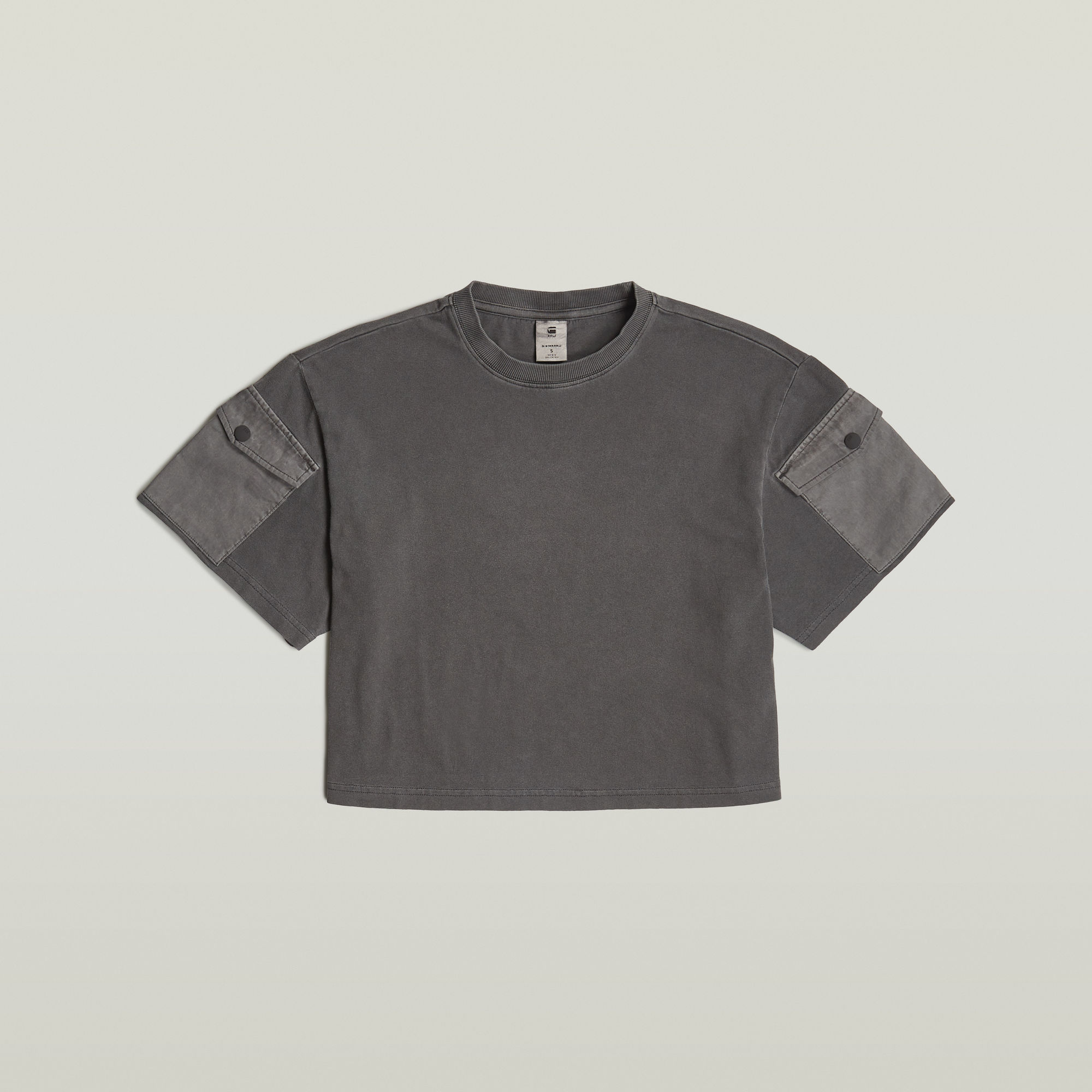 G-Star RAW Washed Mix Boxy Cropped T-shirt Zwart Dames