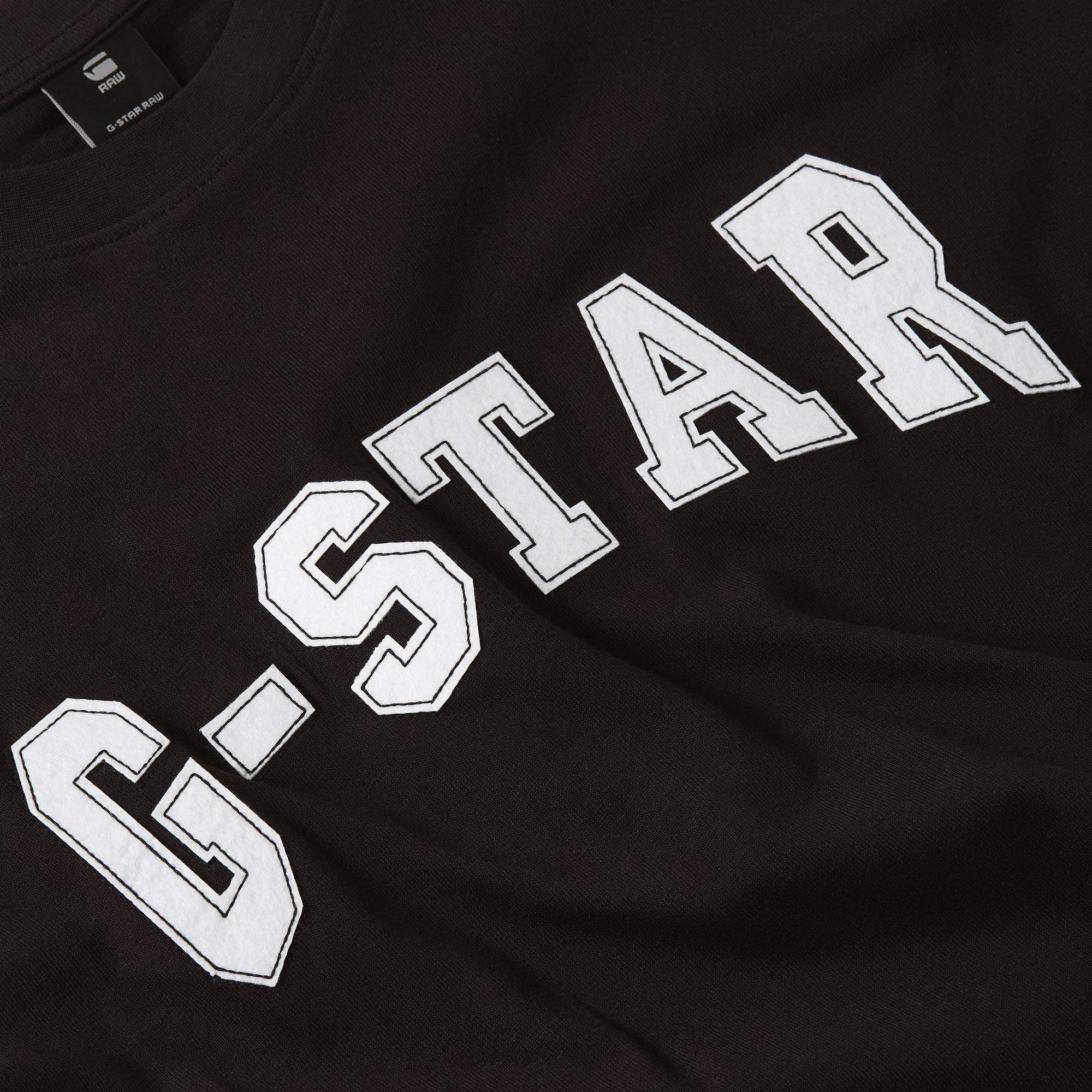 G-Star RAW Felt Logo T-shirt Zwart Heren