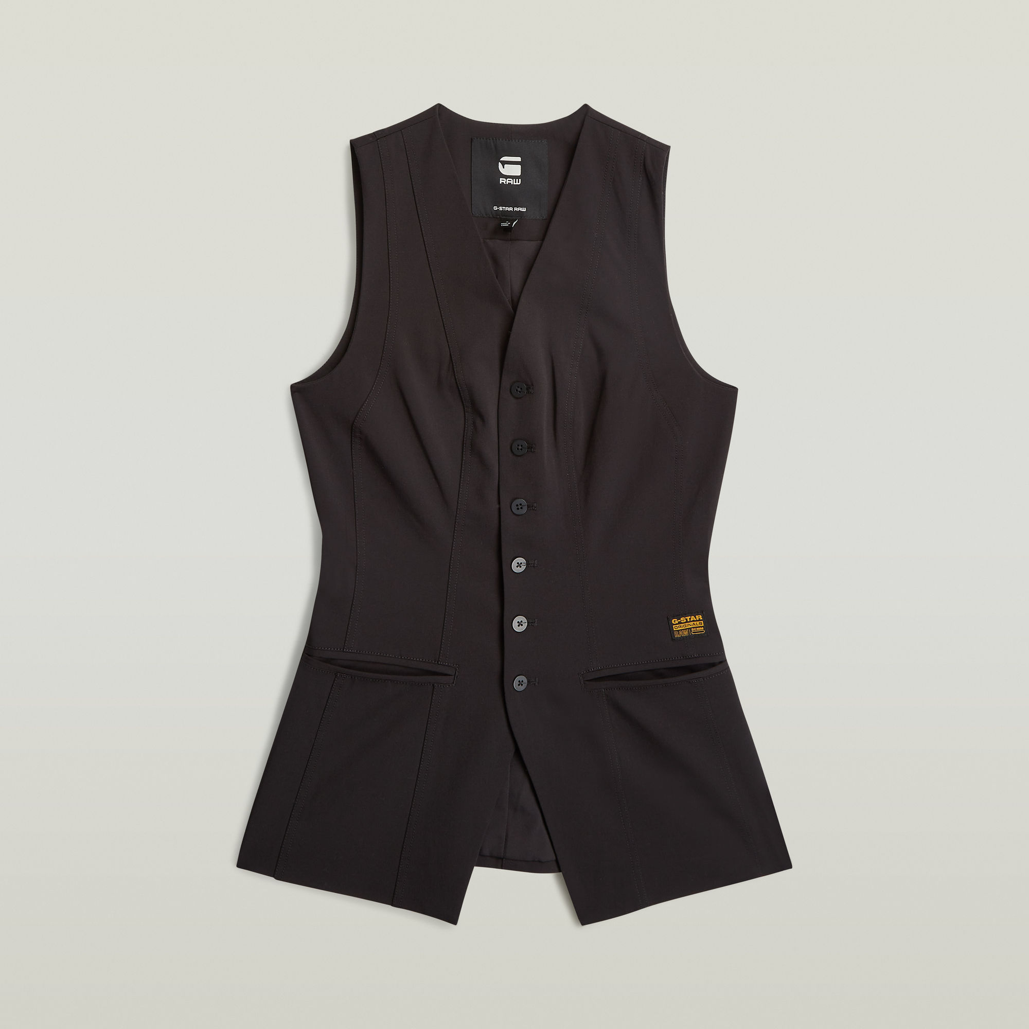 Thumbnail - Waistcoat Top - Schwarz - Damen