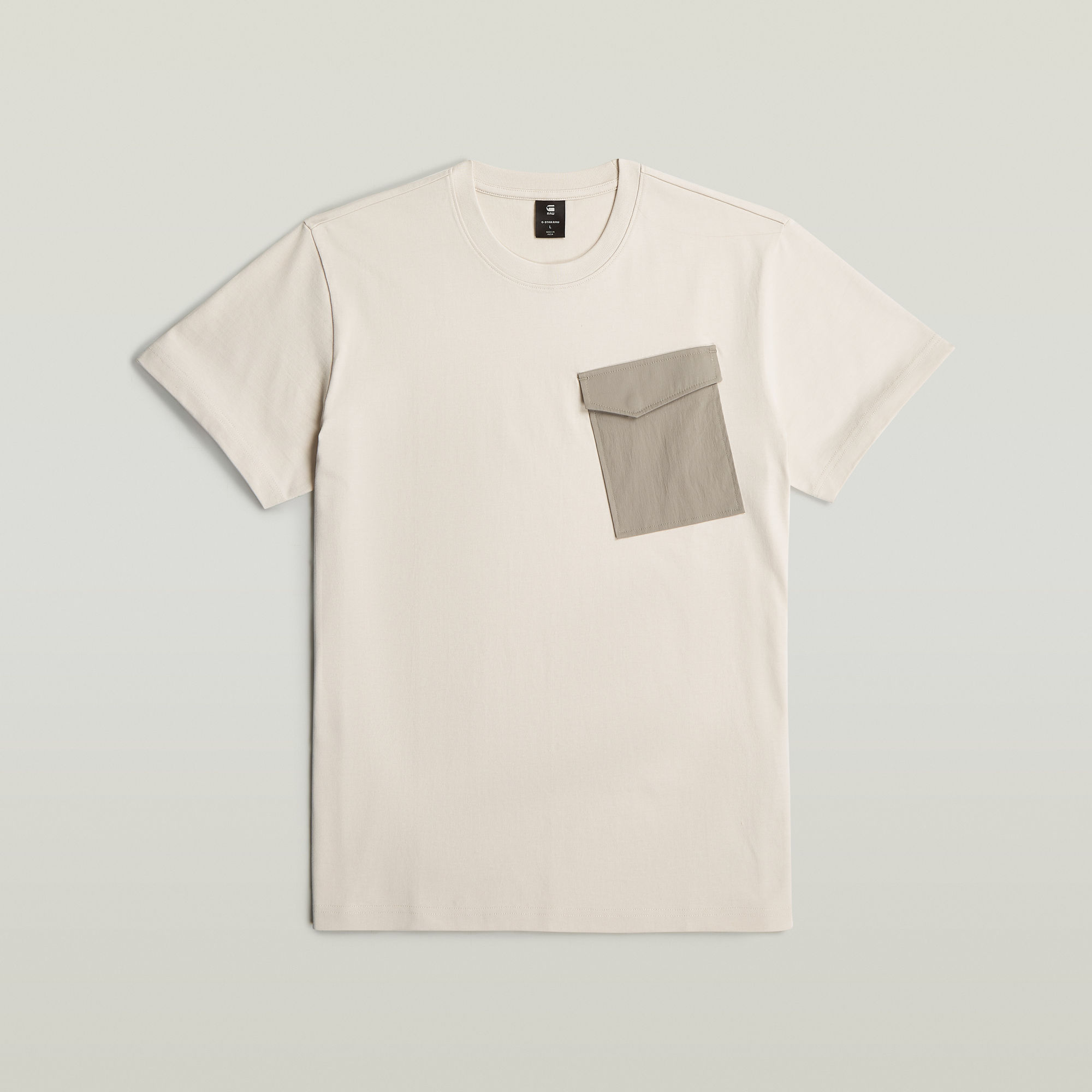 Thumbnail - Fabric Mix Pocket T-Shirt - Weiß - Herren