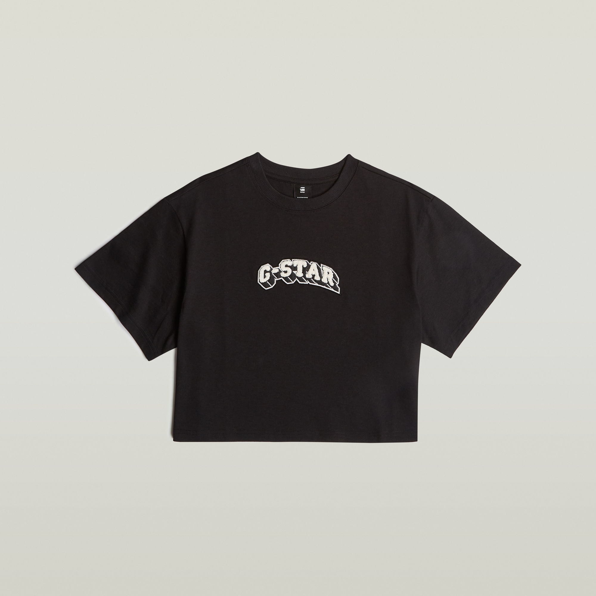 G-Star RAW Felt Logo Boxy T-shirt Zwart Dames