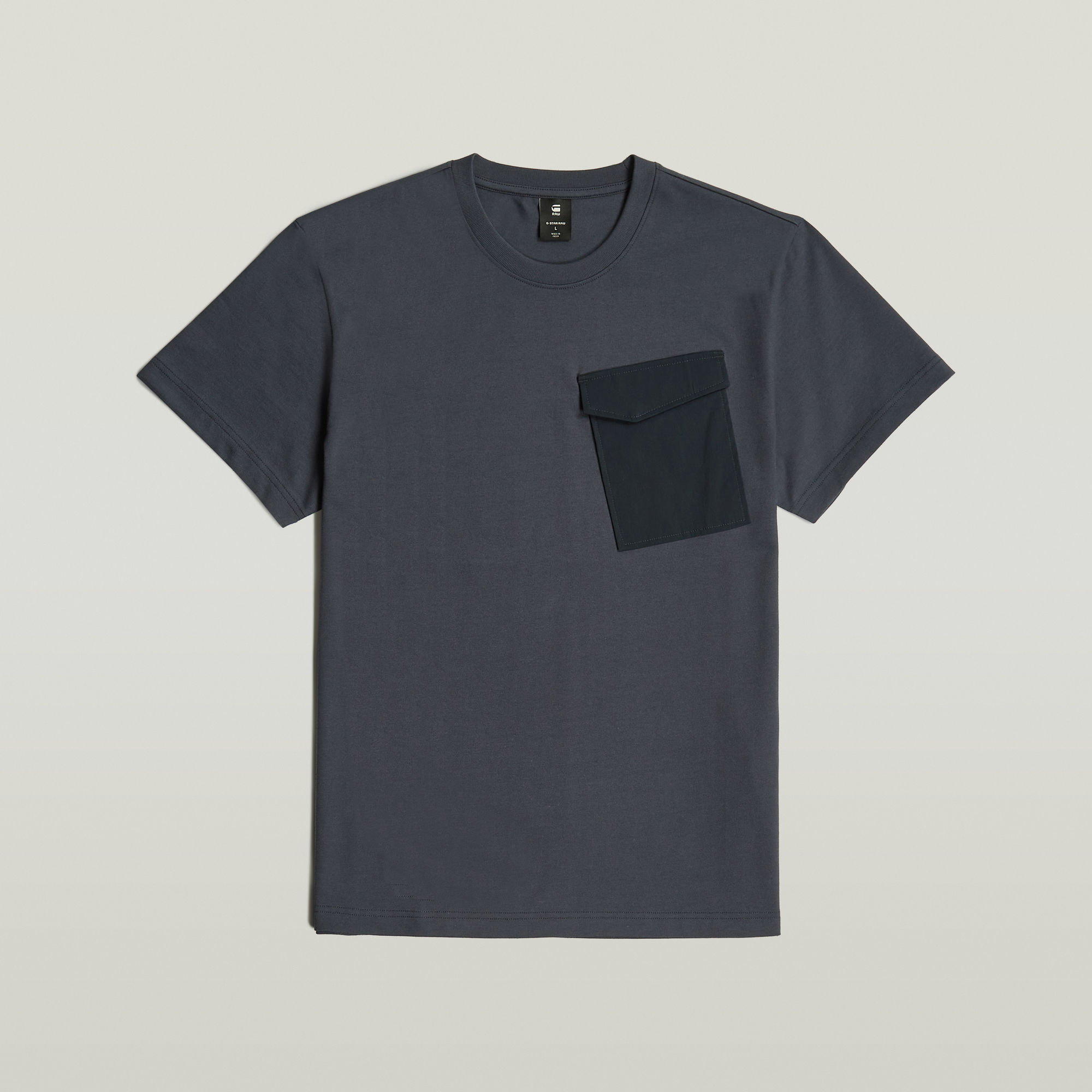 G-Star RAW Fabric Mix Pocket T-shirt Donkerblauw Heren