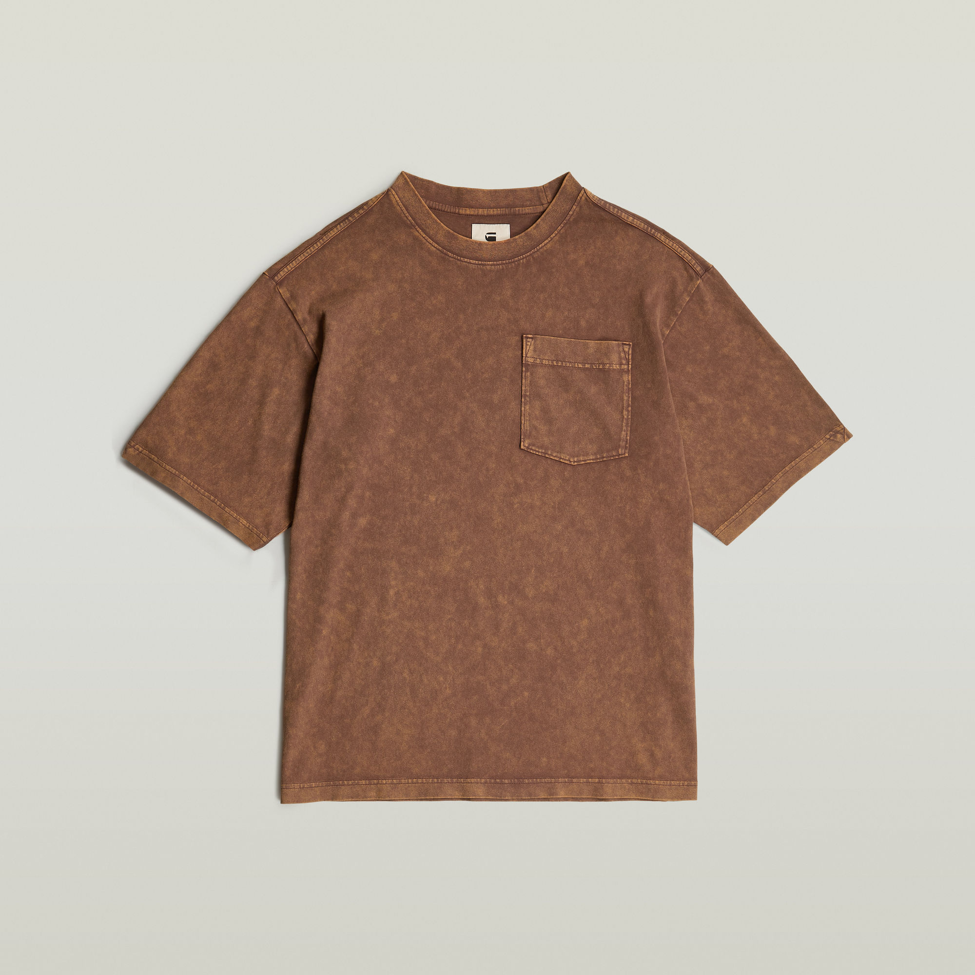 G-Star RAW Washed Pocket T-shirt Bruin Heren